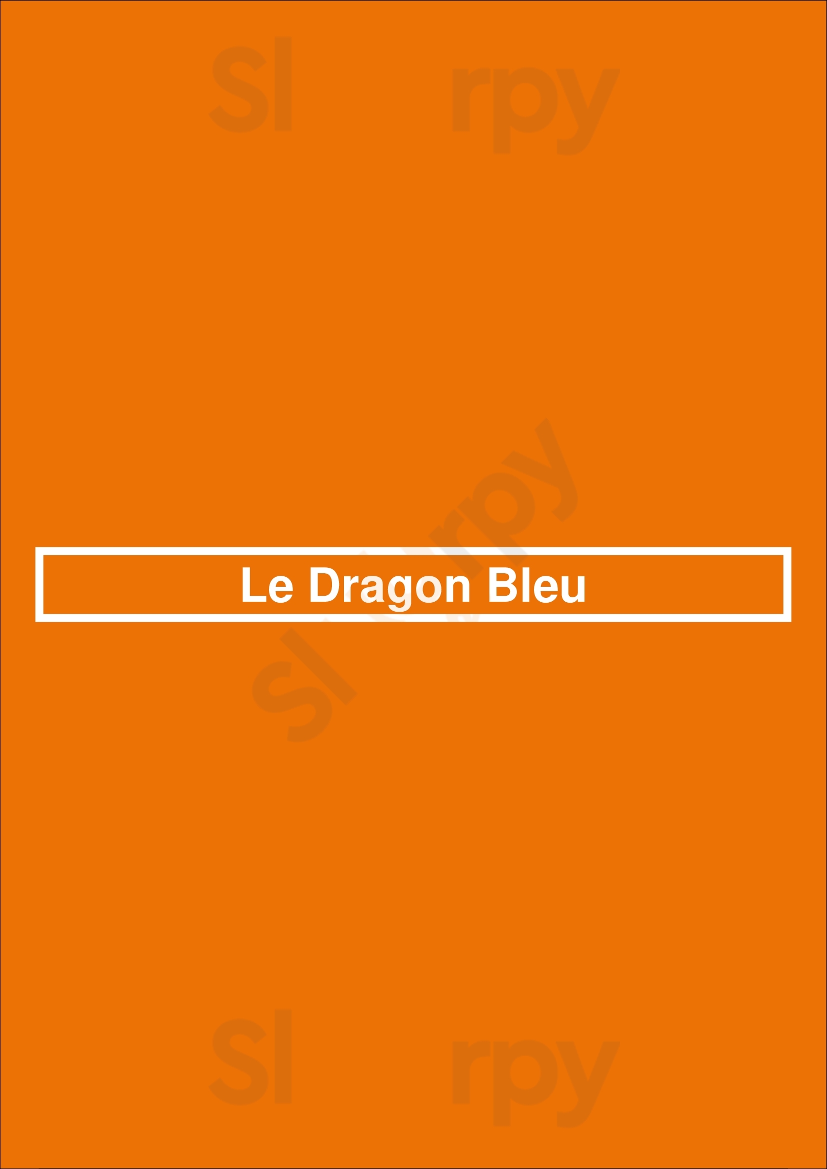 Le Dragon Bleu Nice Menu - 1