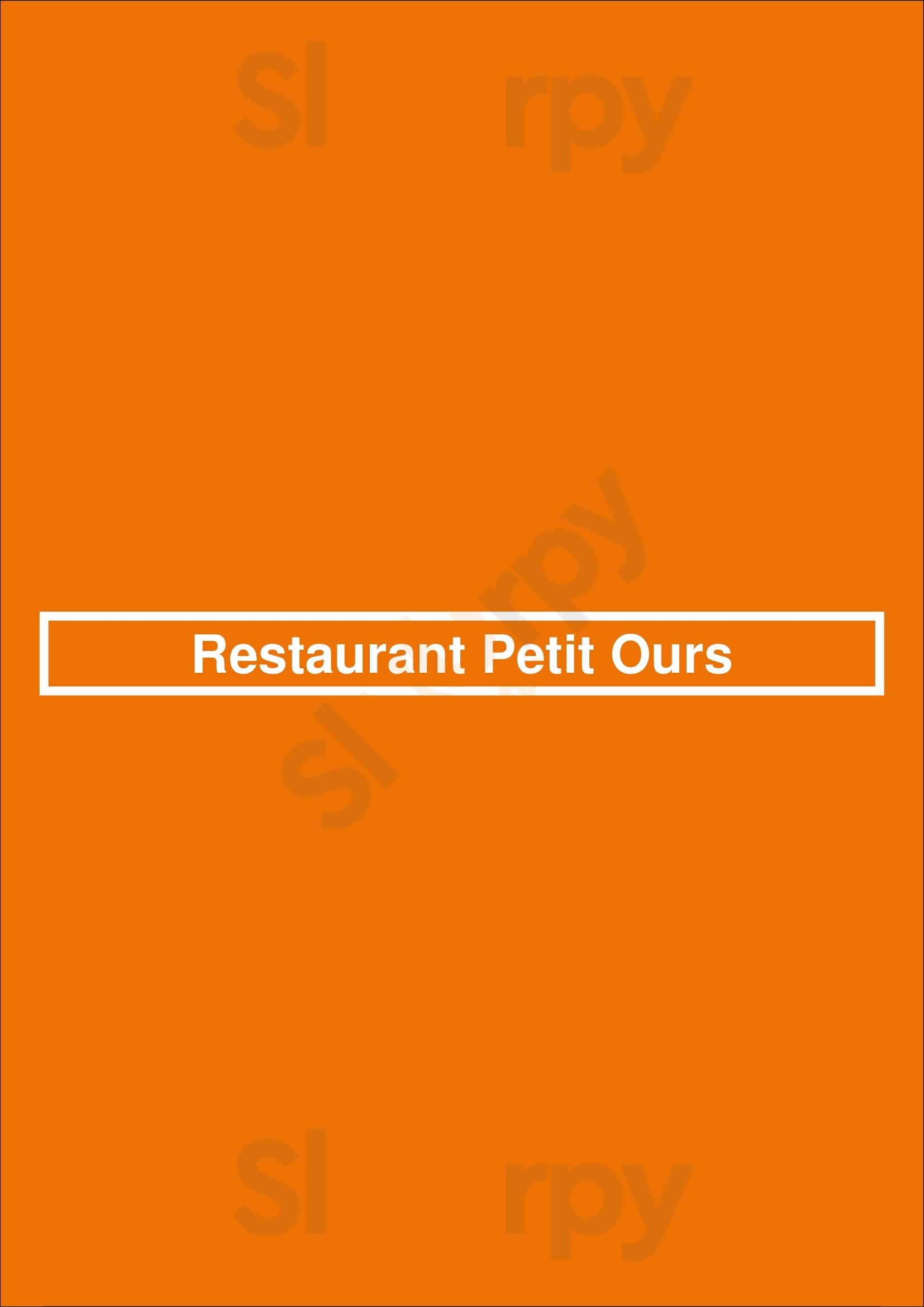 Restaurant Petit Ours   Strasbourg Menu - 1