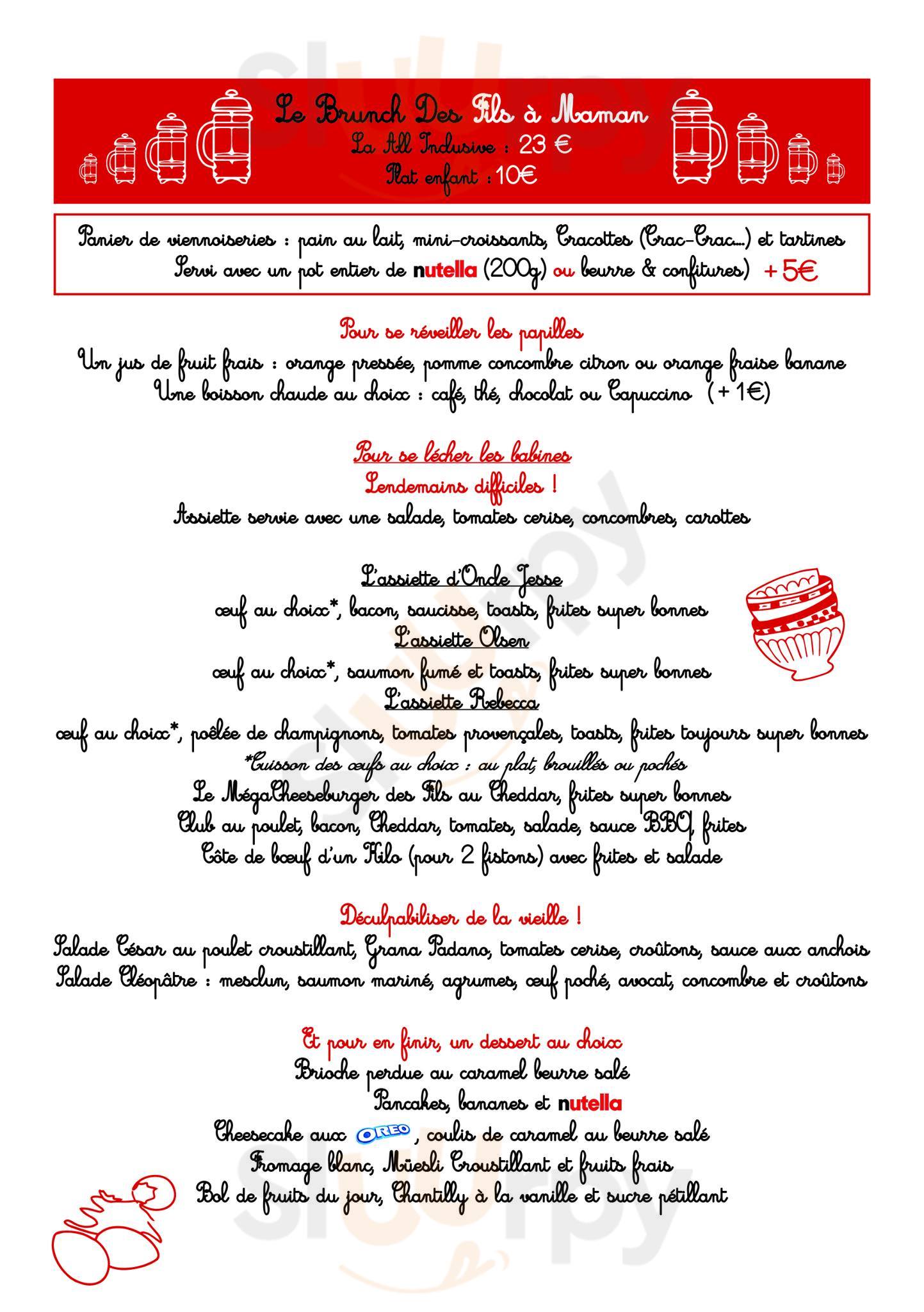 Les Fils À Maman Toulouse Toulouse Menu - 1