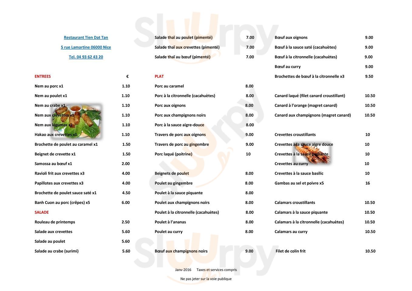 Tien Dat Tan Nice Menu - 1