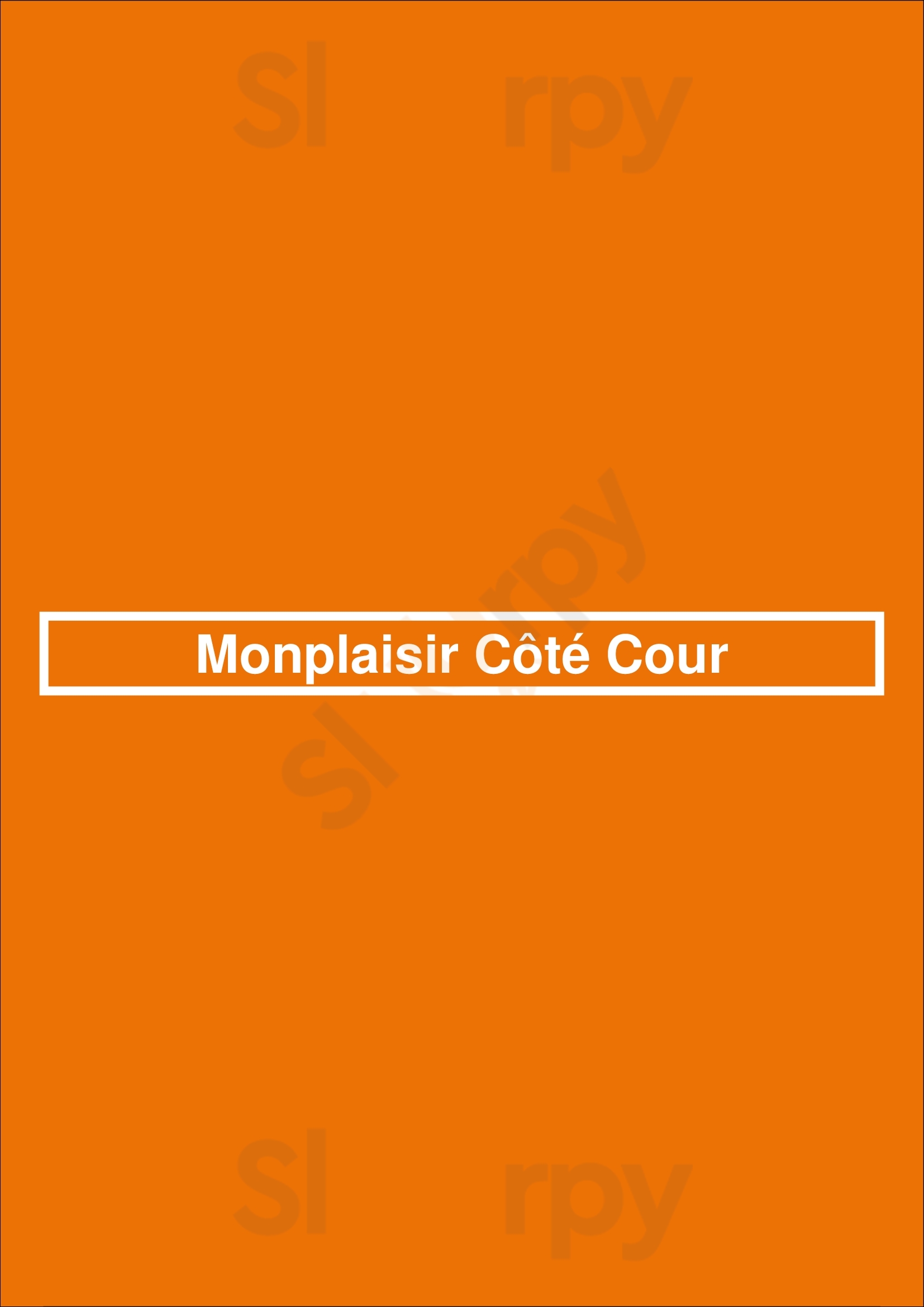 Monplaisir Côté Cour Lyon Menu - 1