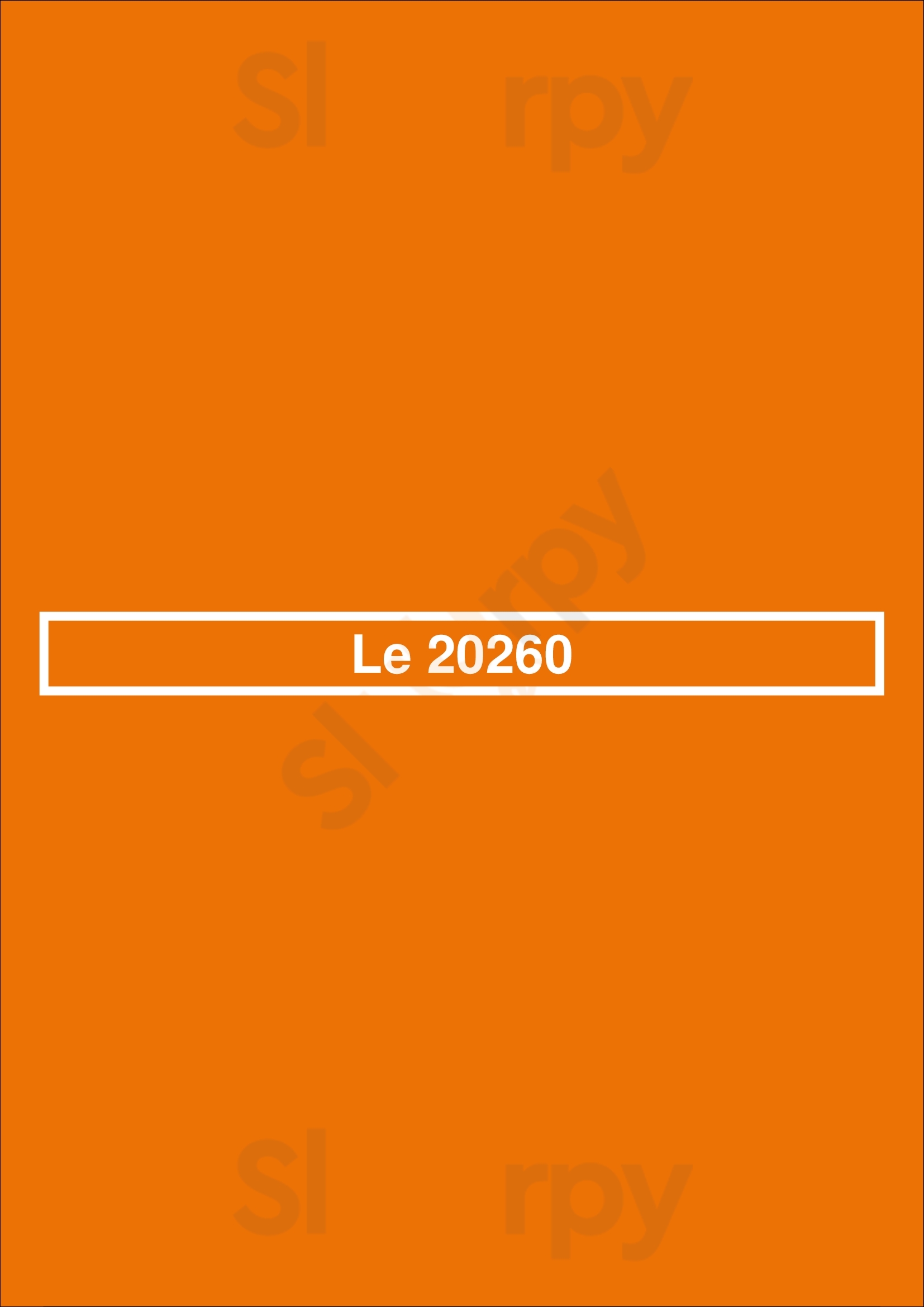 Le 20260 Marseille Menu - 1
