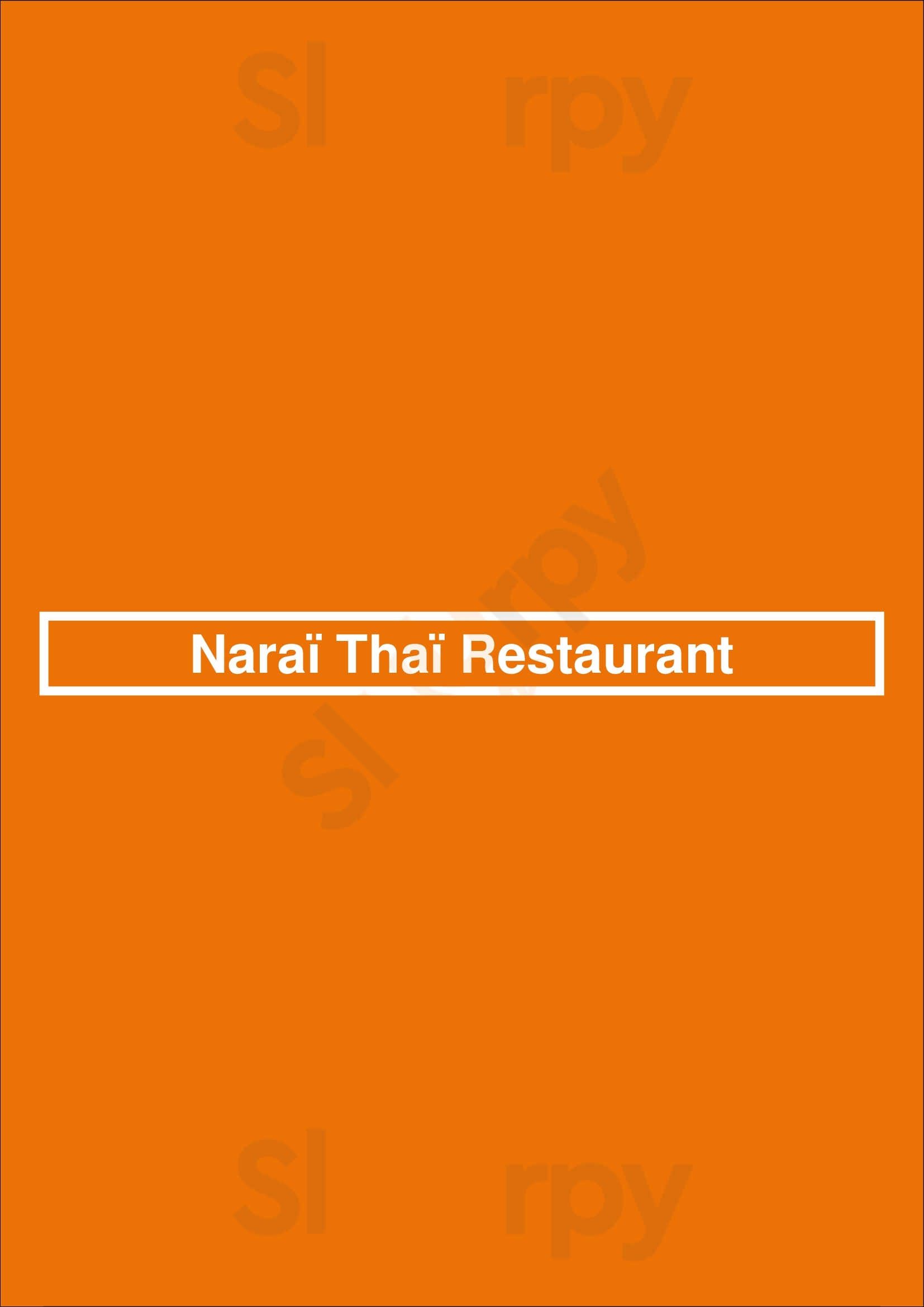 Naraï Thaï Restaurant Toulouse Menu - 1