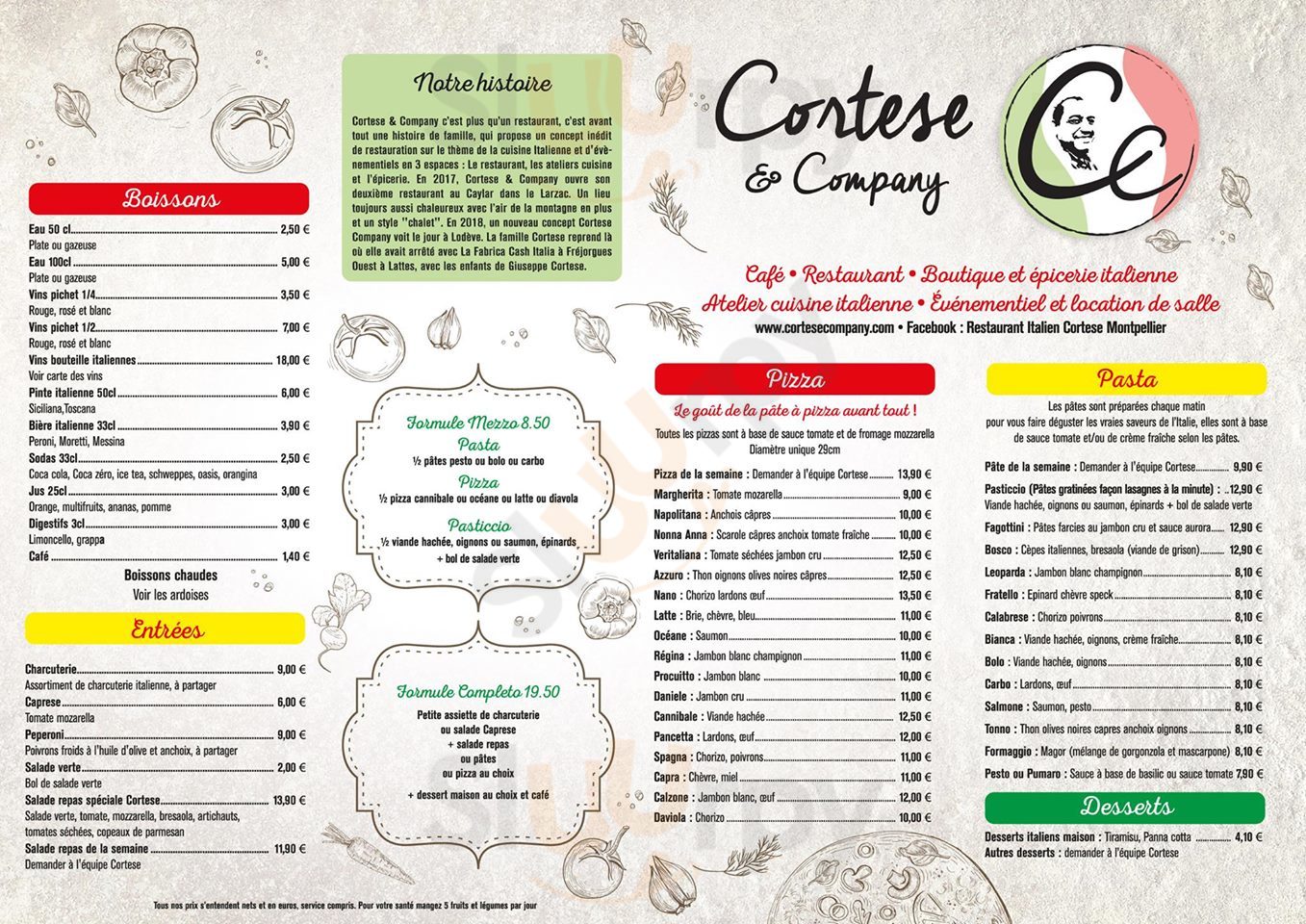 Cortese & Company Montpellier Menu - 1