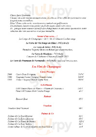 Le Louis Xvi menu