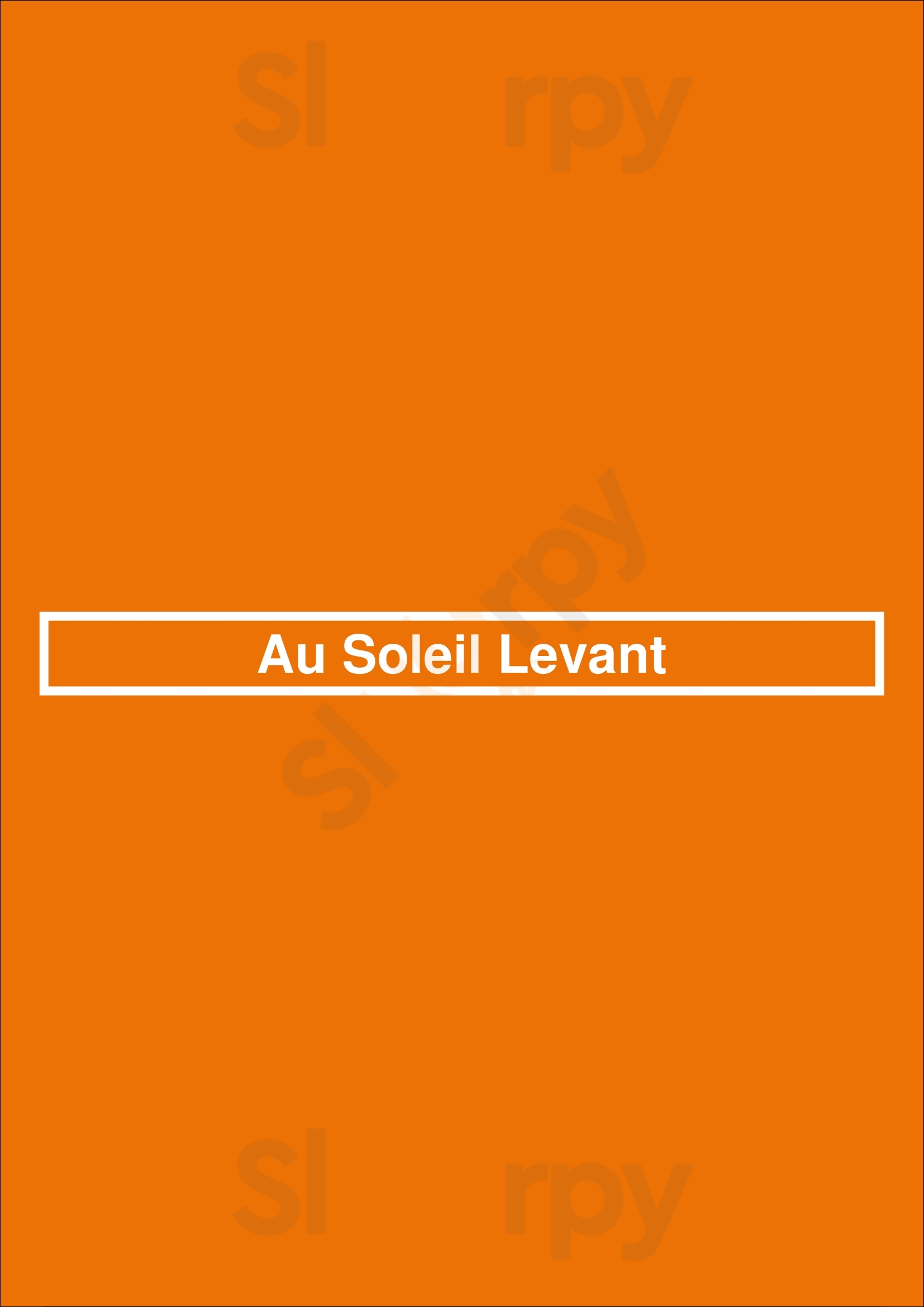 Au Soleil Levant Nantes Menu - 1