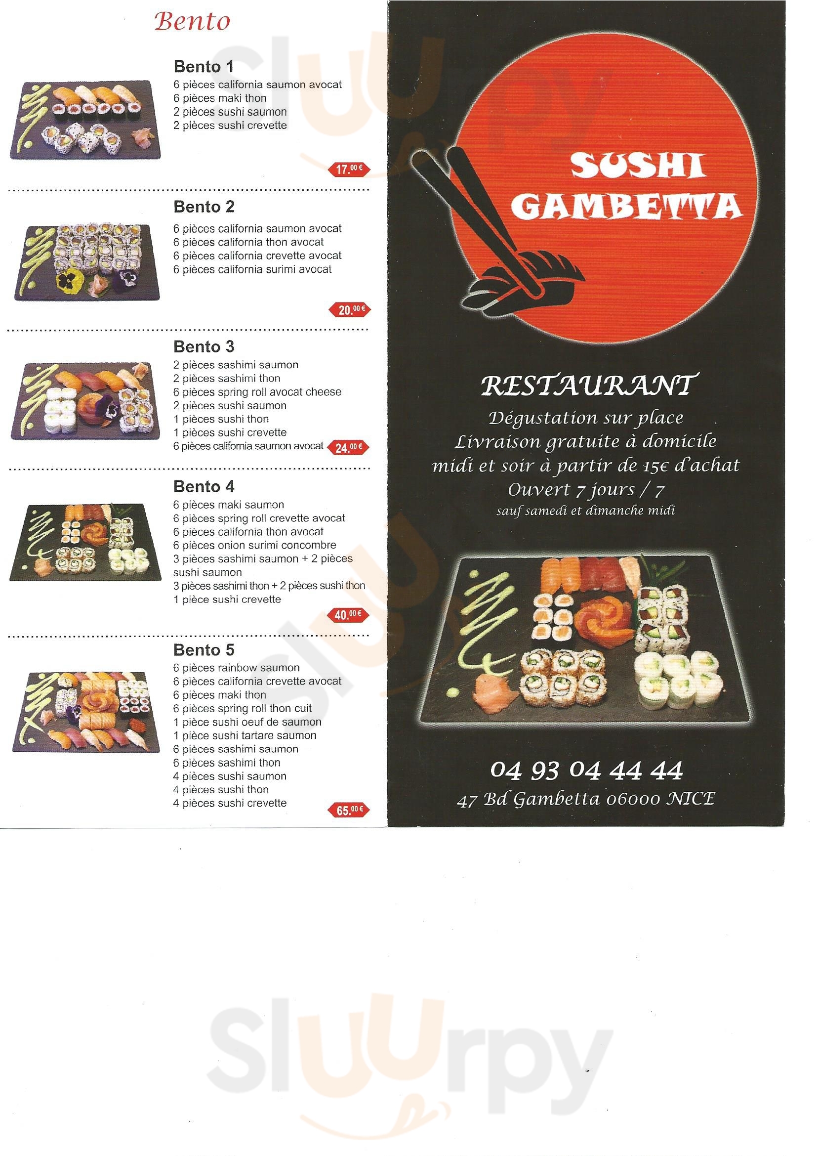 Sushi Gambetta Nice Menu - 1