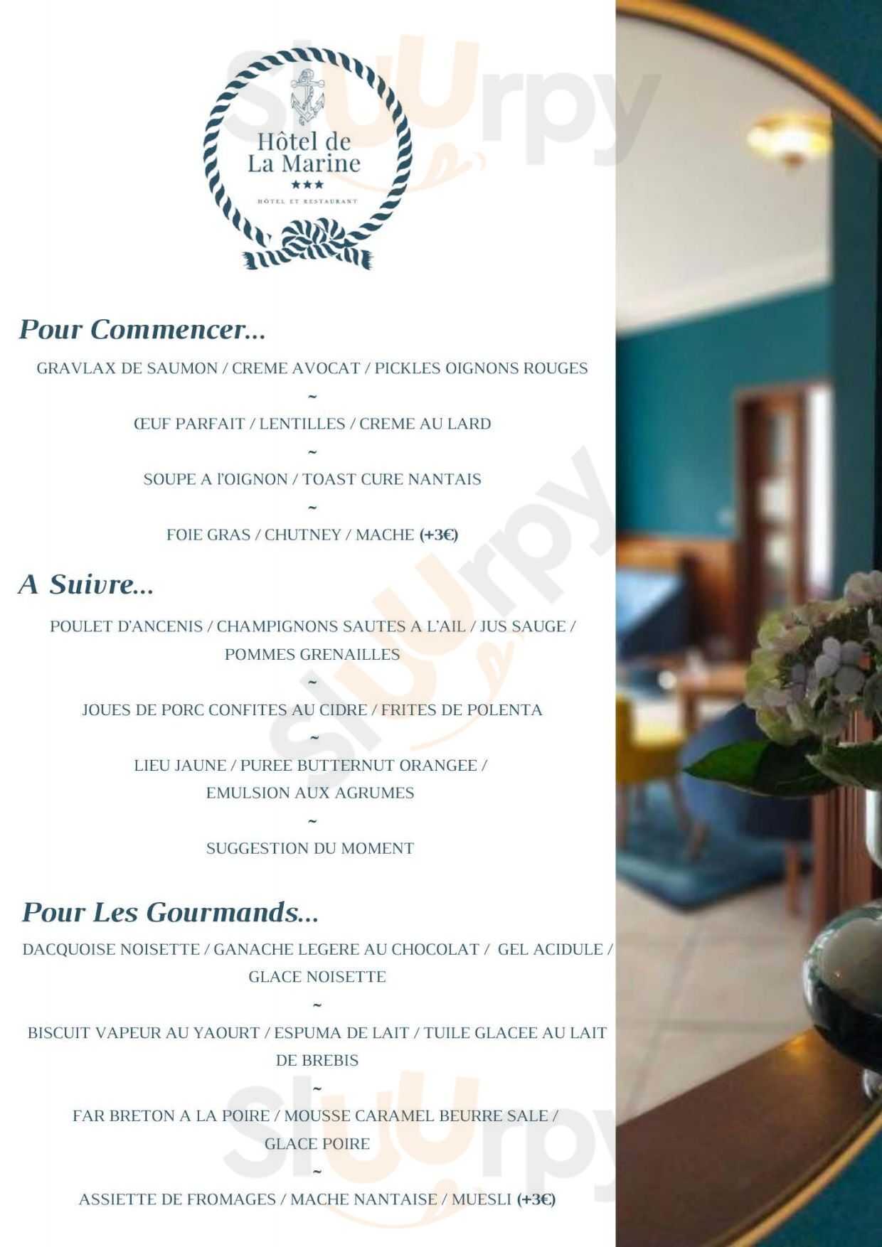 Hôtel Restaurant De La Marine Saint-Herblain Menu - 1