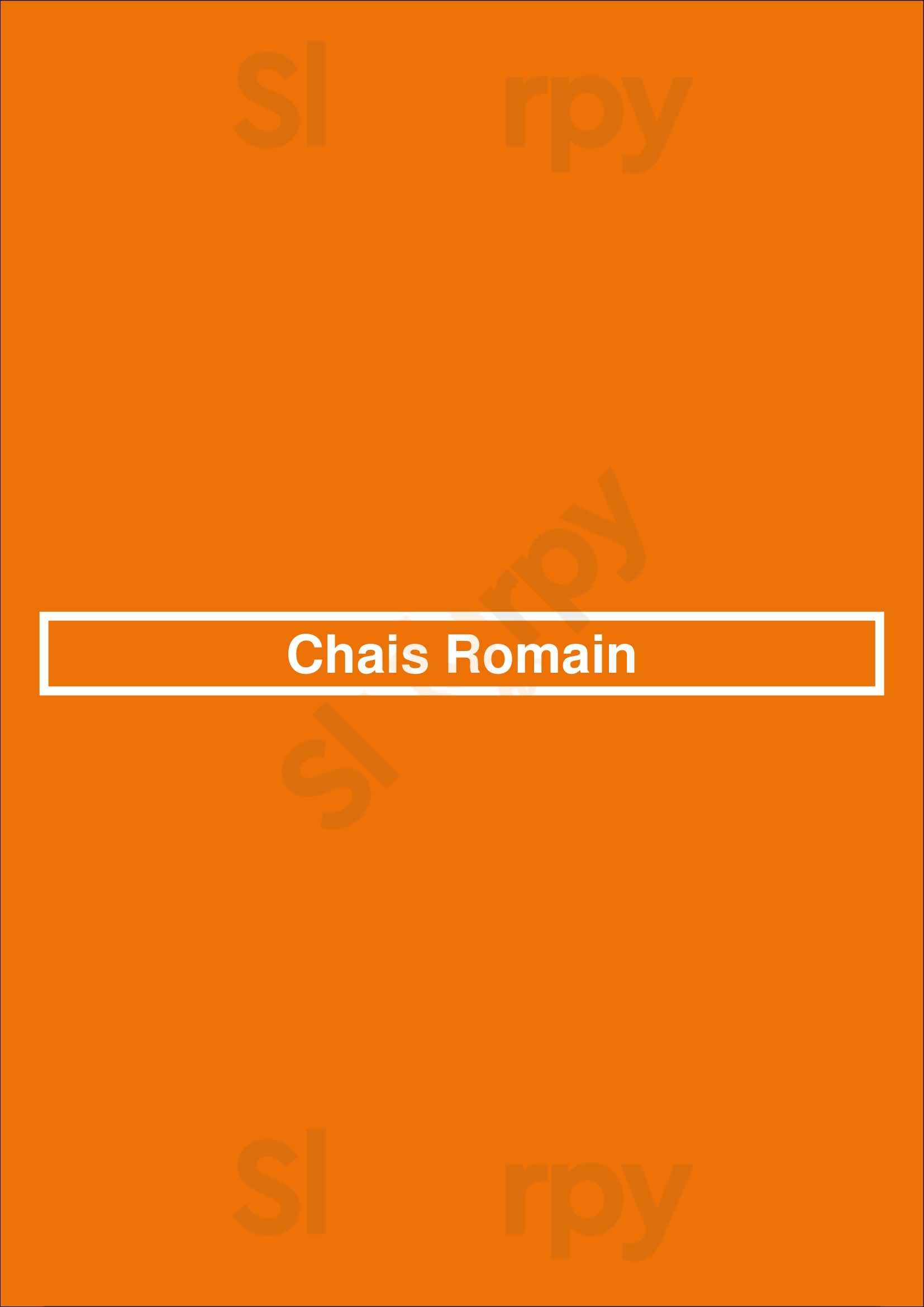 Chais Romain Lyon Menu - 1