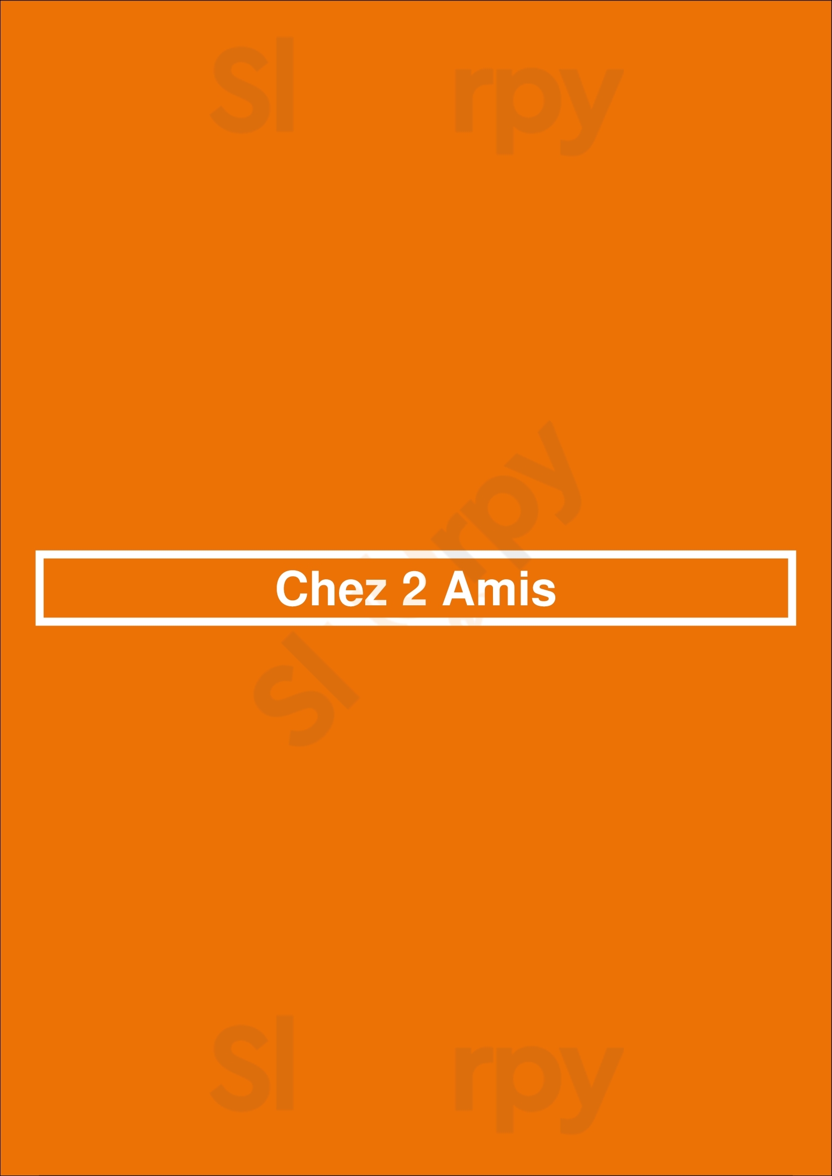 Chez 2 Amis Strasbourg Menu - 1