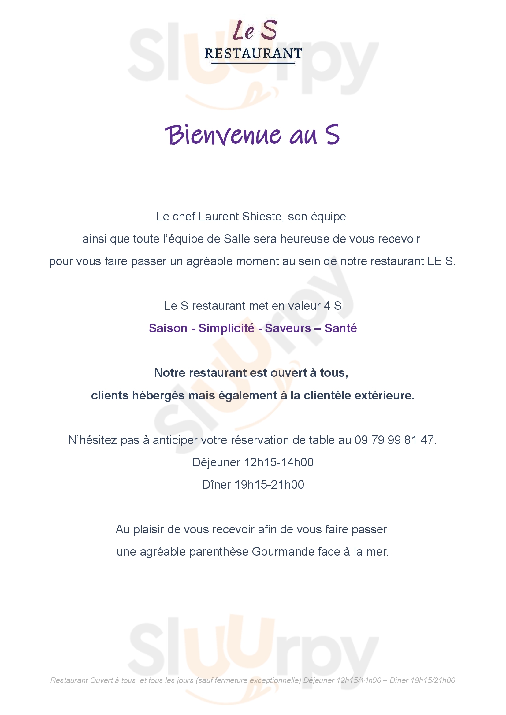 Hotel De Chiberta Anglet Menu - 1