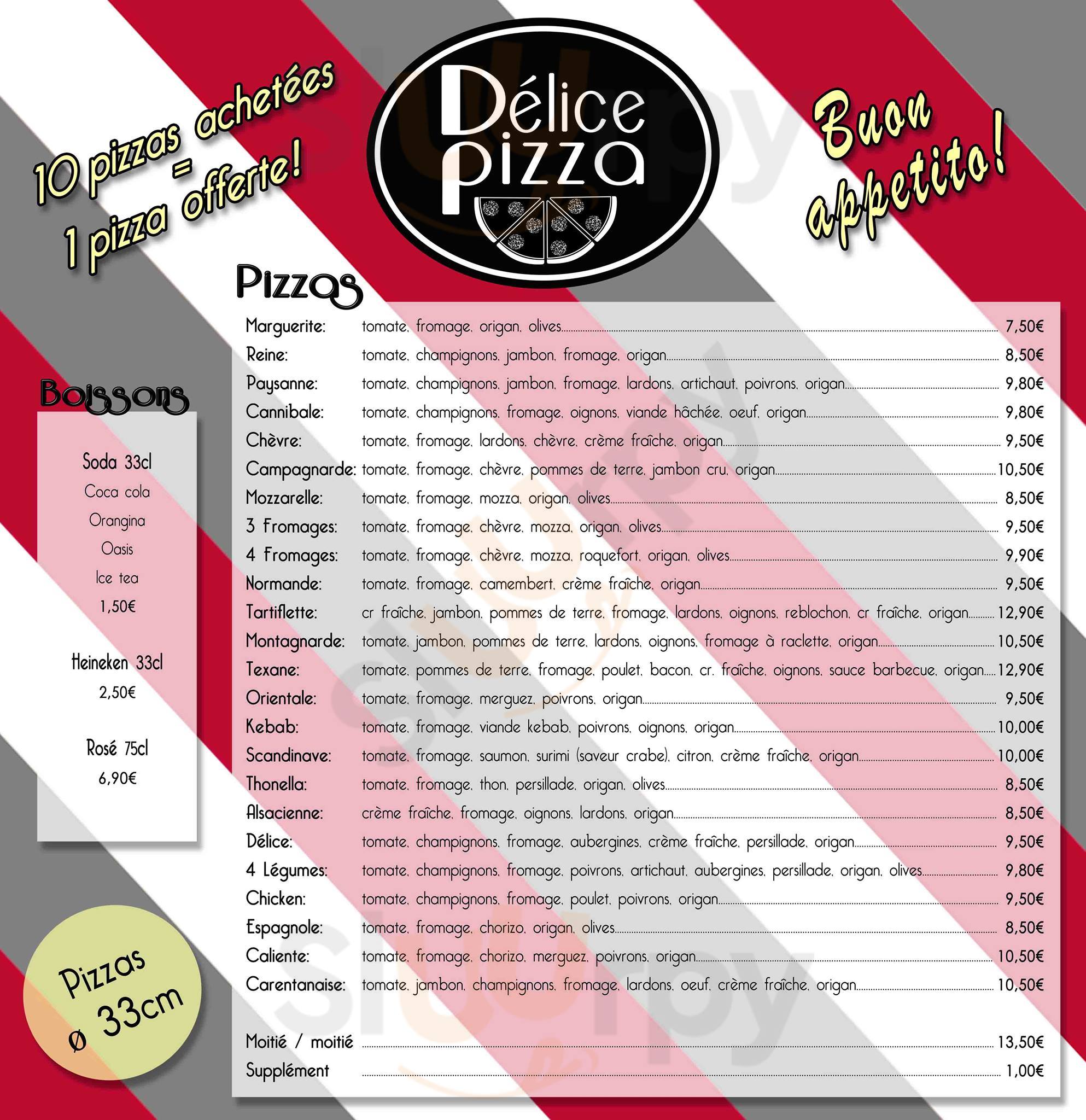 Délice Pizza Saint-Hilaire-Petitville Menu - 1