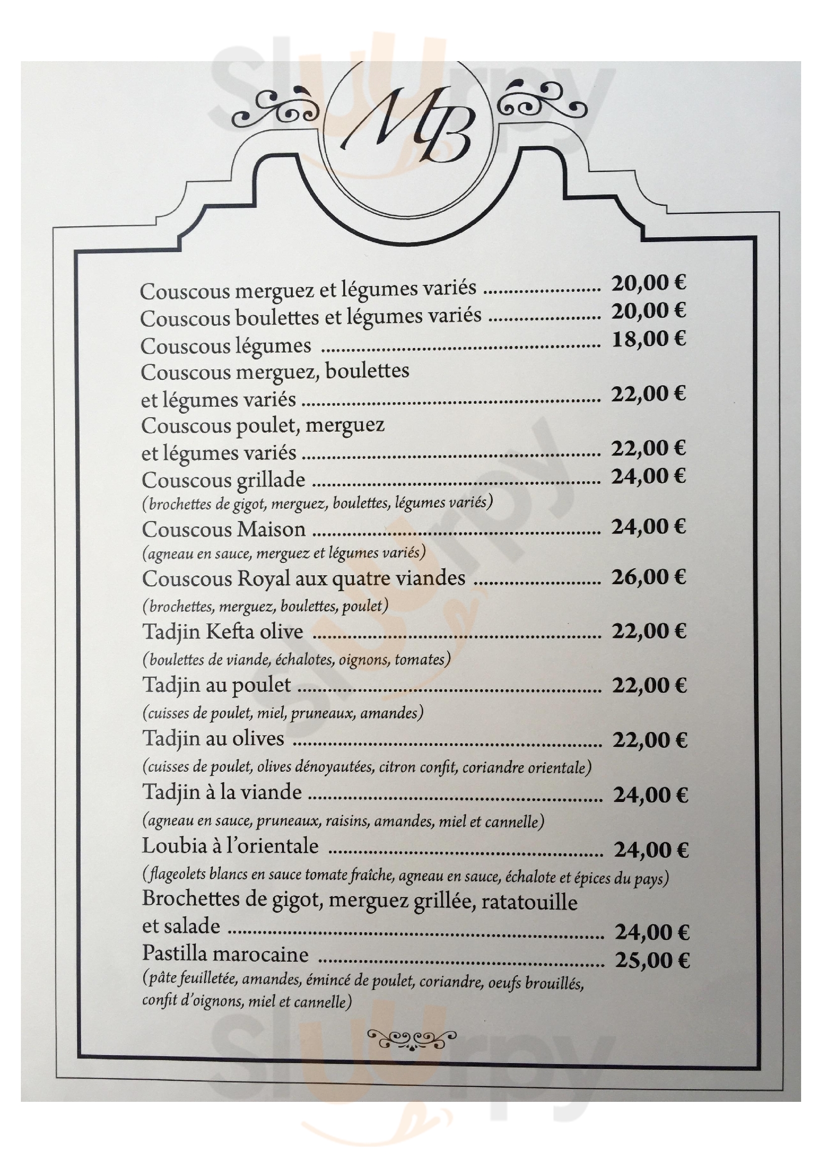 Restaurant Sheherazade Strasbourg Menu - 1