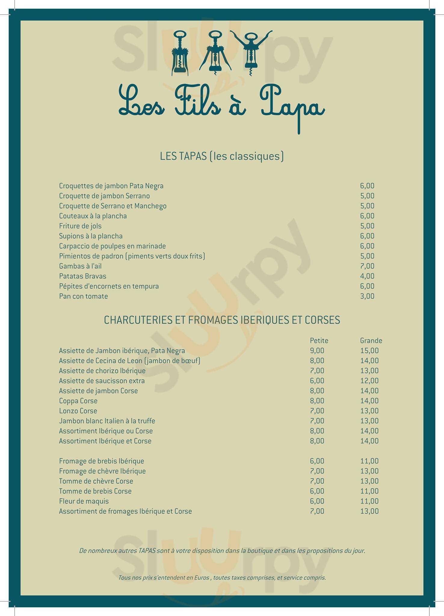 Les Fils À Papa Fabregues Menu - 1