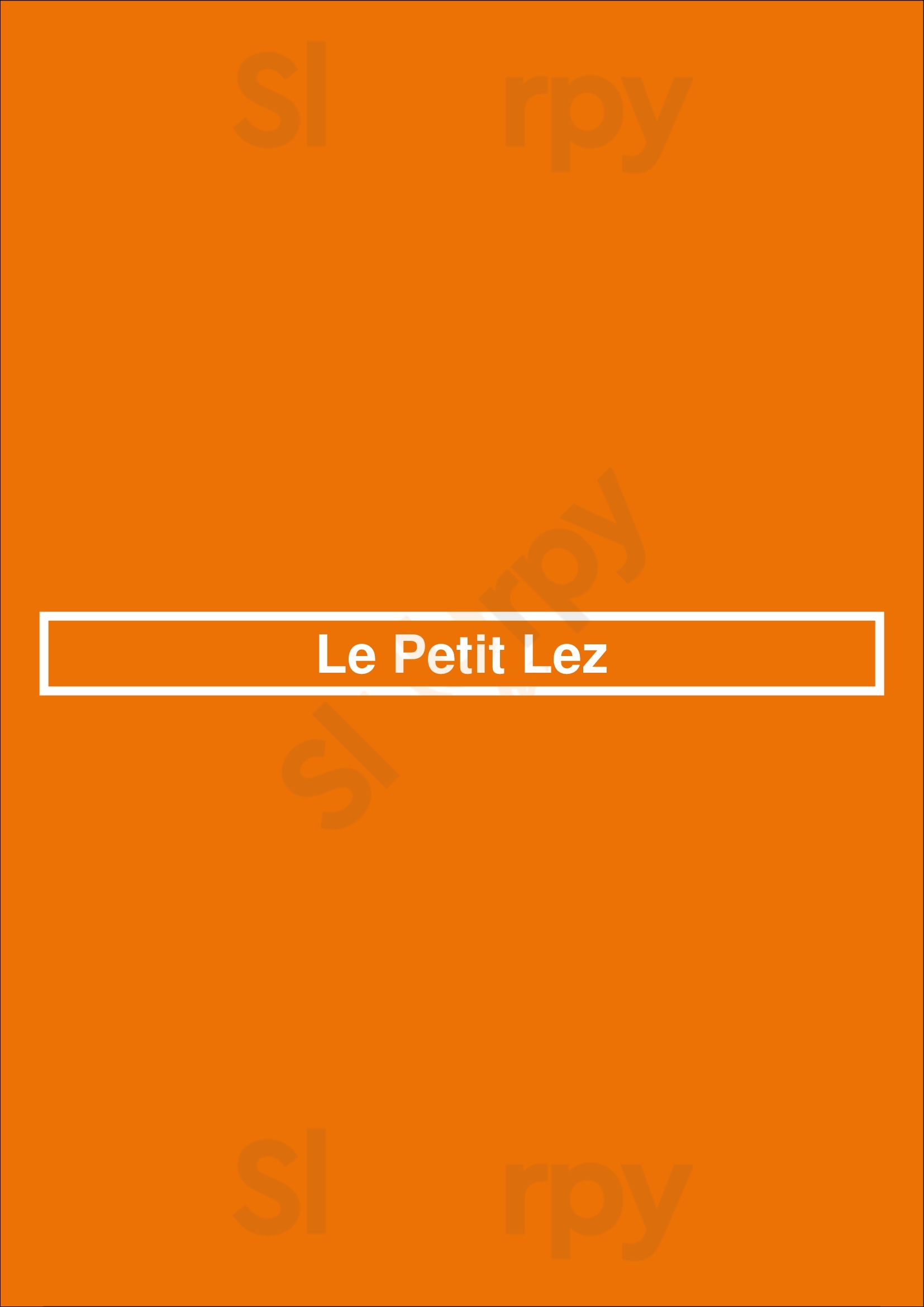Le Petit Lez Montpellier Menu - 1