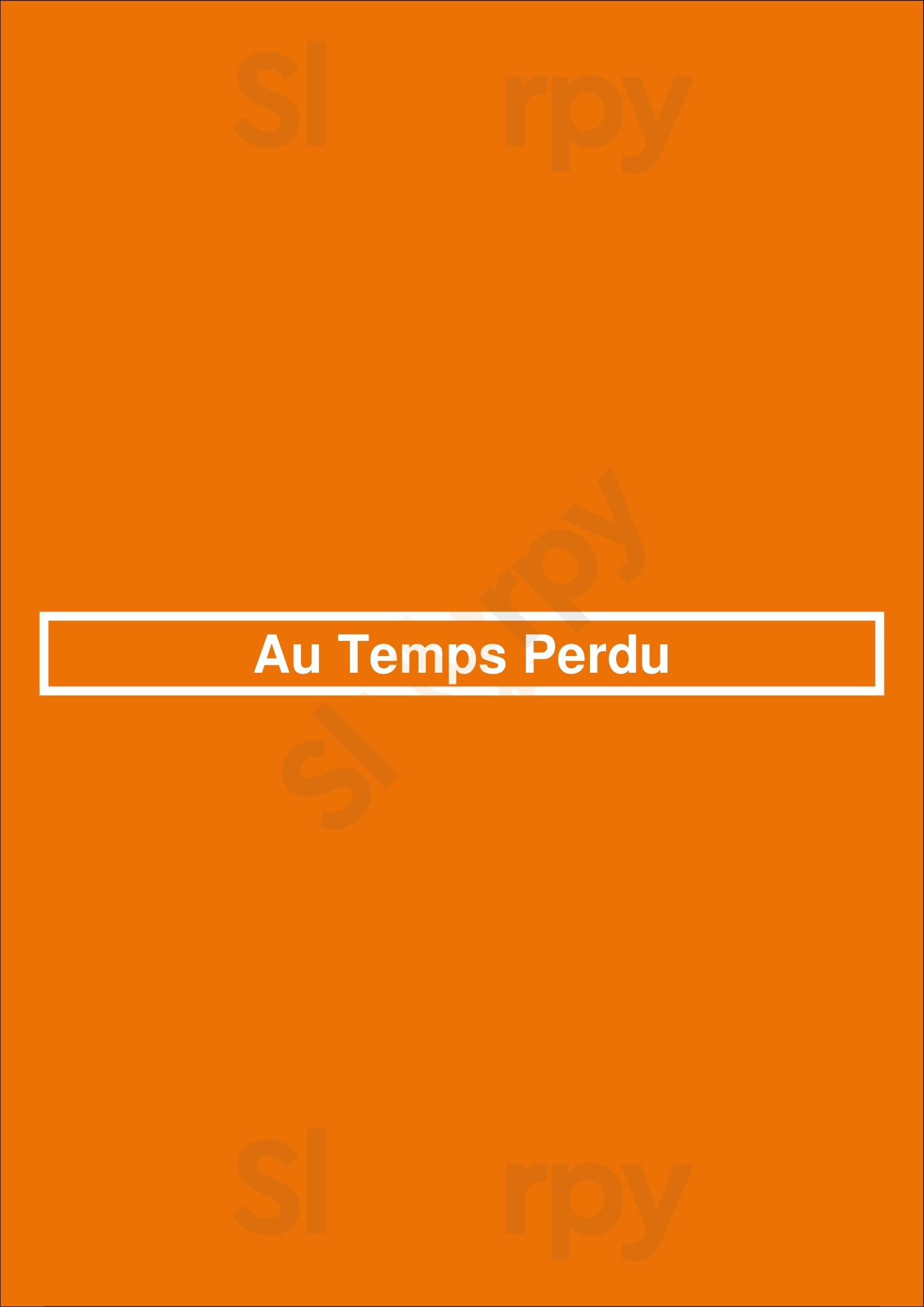 Au Temps Perdu Lyon Menu - 1