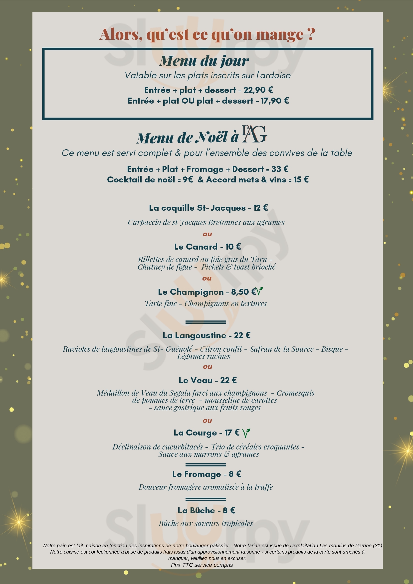 Ah Table ! Toulouse Menu - 1