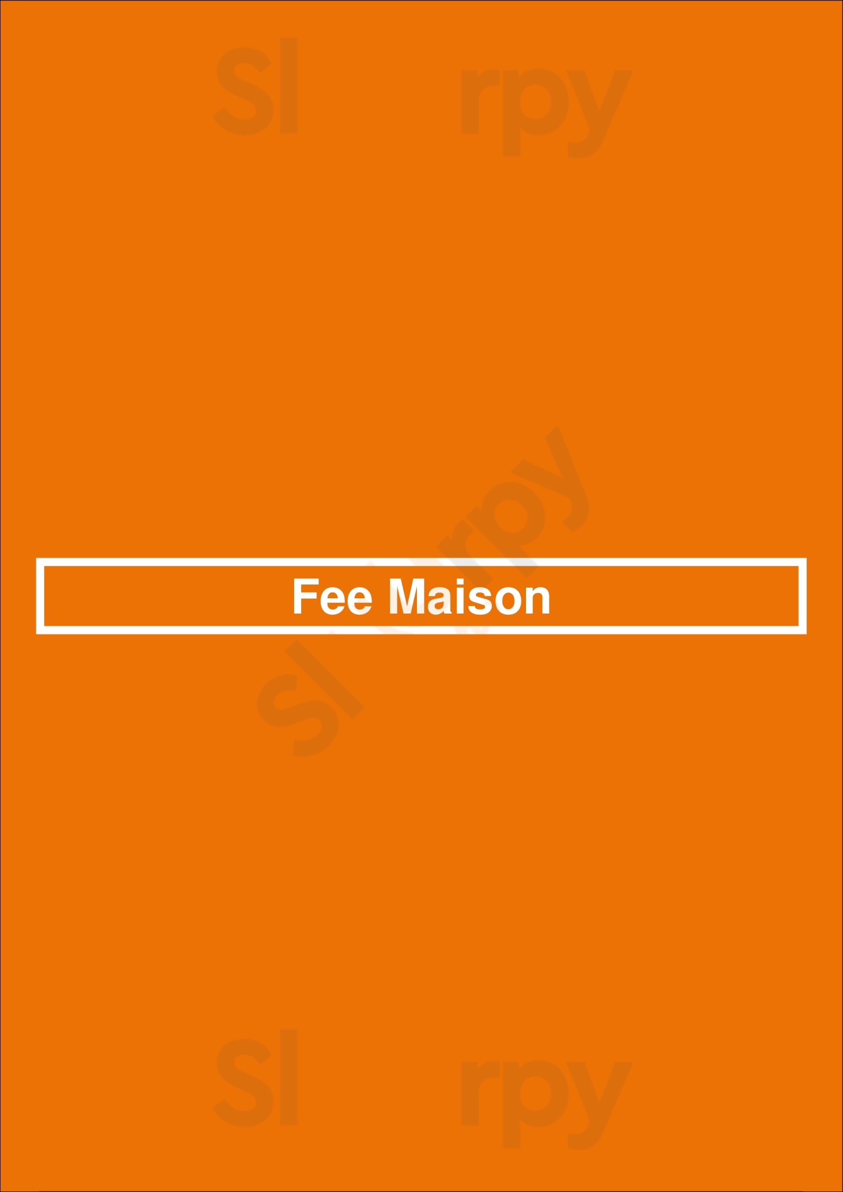 Fee Maison Lyon Menu - 1