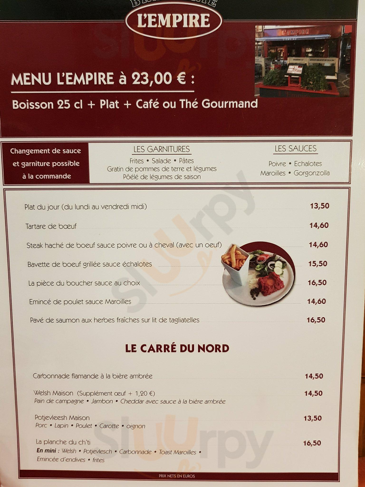 Brasserie L'empire Lille Menu - 1