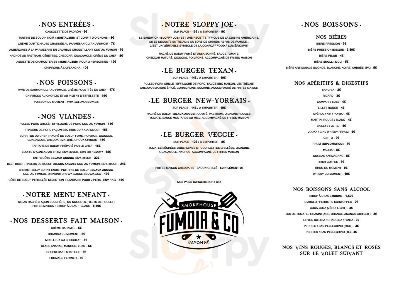 Restaurant Fumoir & Co Au Feu De Bois Bayonne Bayonne Menu - 1
