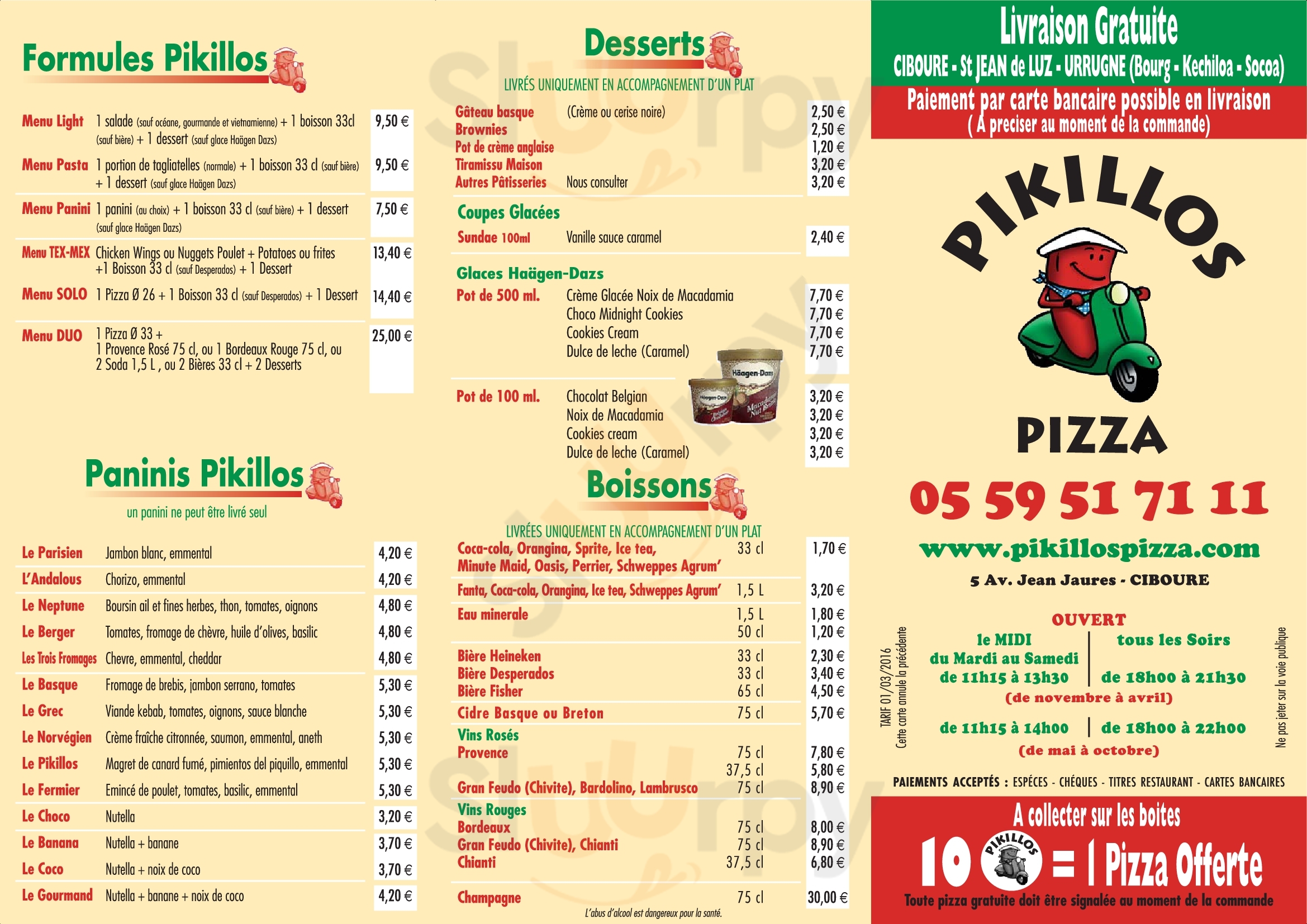 Pikillos Pizza Ciboure Ciboure Menu - 1