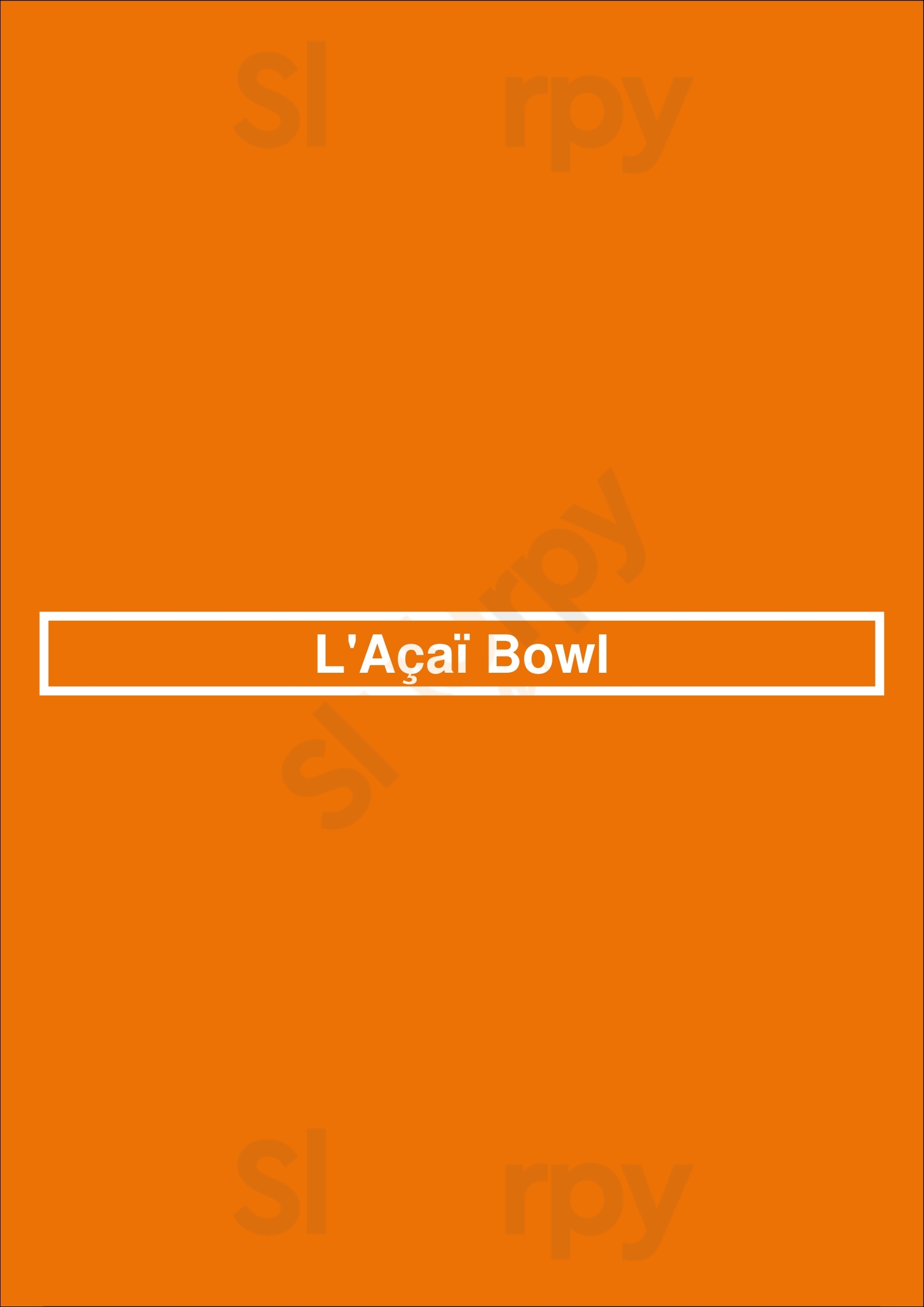 L'açaï Bowl Marseille Menu - 1