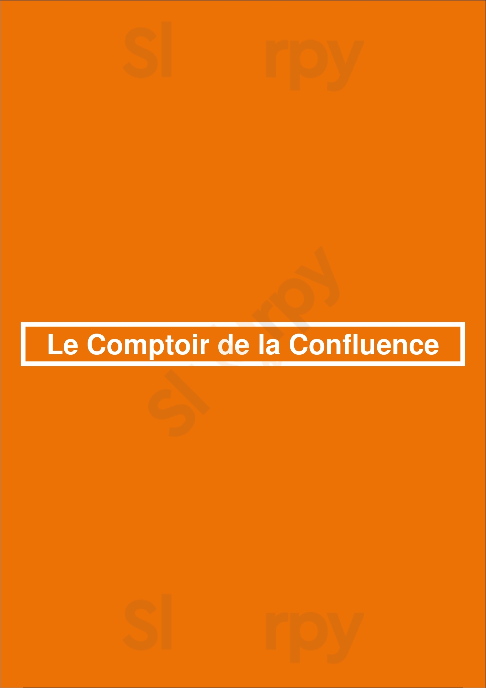 Le Comptoir De La Confluence Lyon Menu - 1