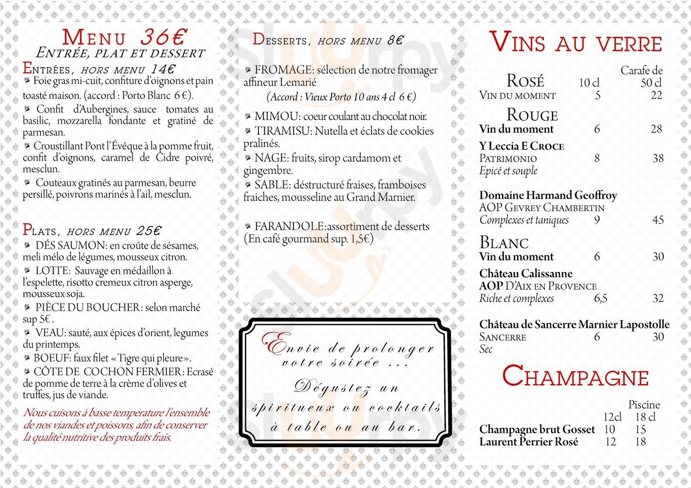 La Chimère Café Aix-en-Provence Menu - 1