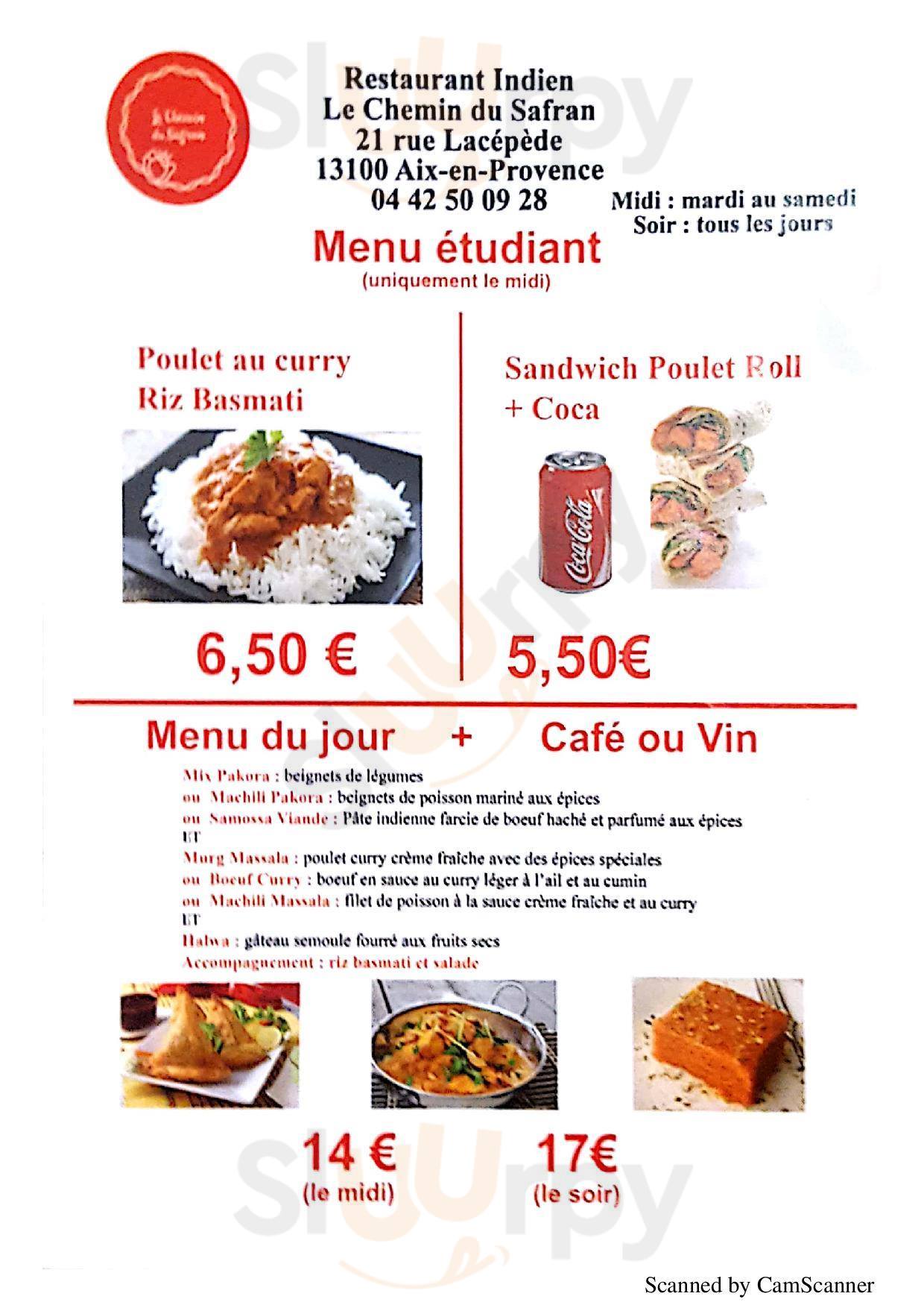 Le Chemin Du Safran Aix-en-Provence Menu - 1