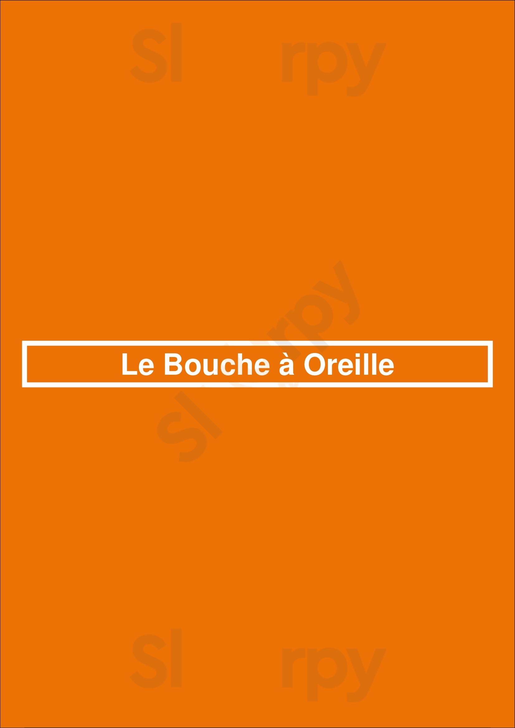 Le Bouche à Oreille Lyon Menu - 1