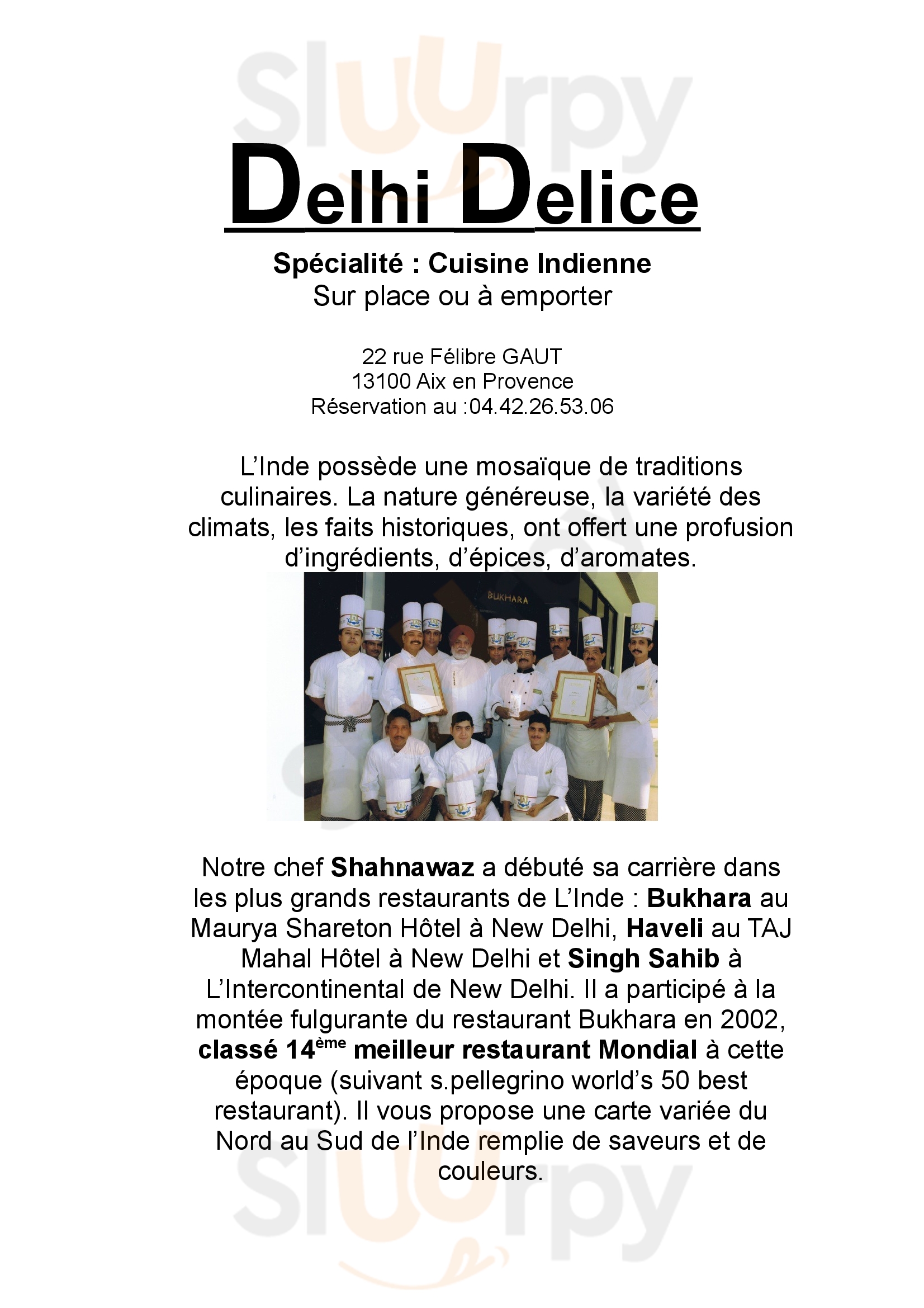 Delhi Délice Aix-en-Provence Menu - 1