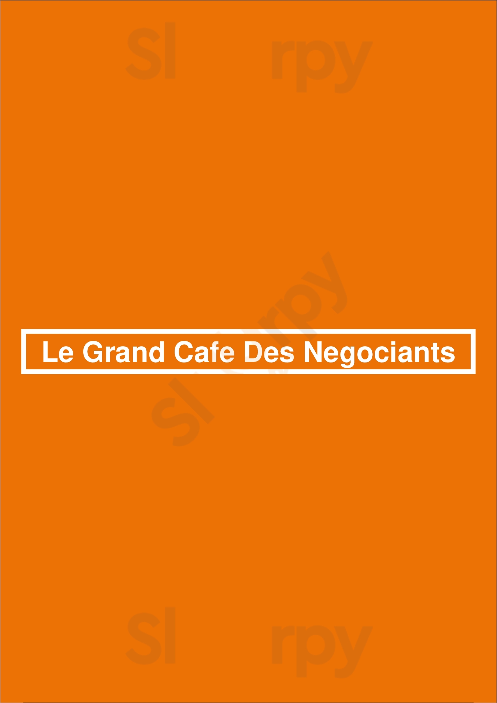Le Grand Cafe Des Negociants Lyon Menu - 1