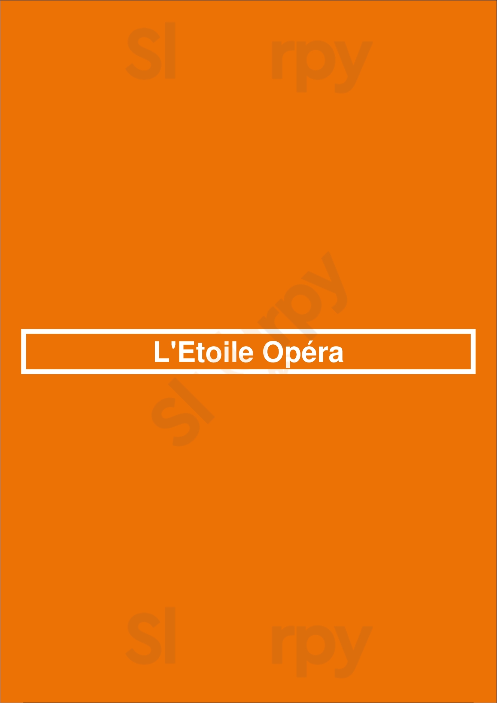 L'etoile Opéra Lyon Menu - 1
