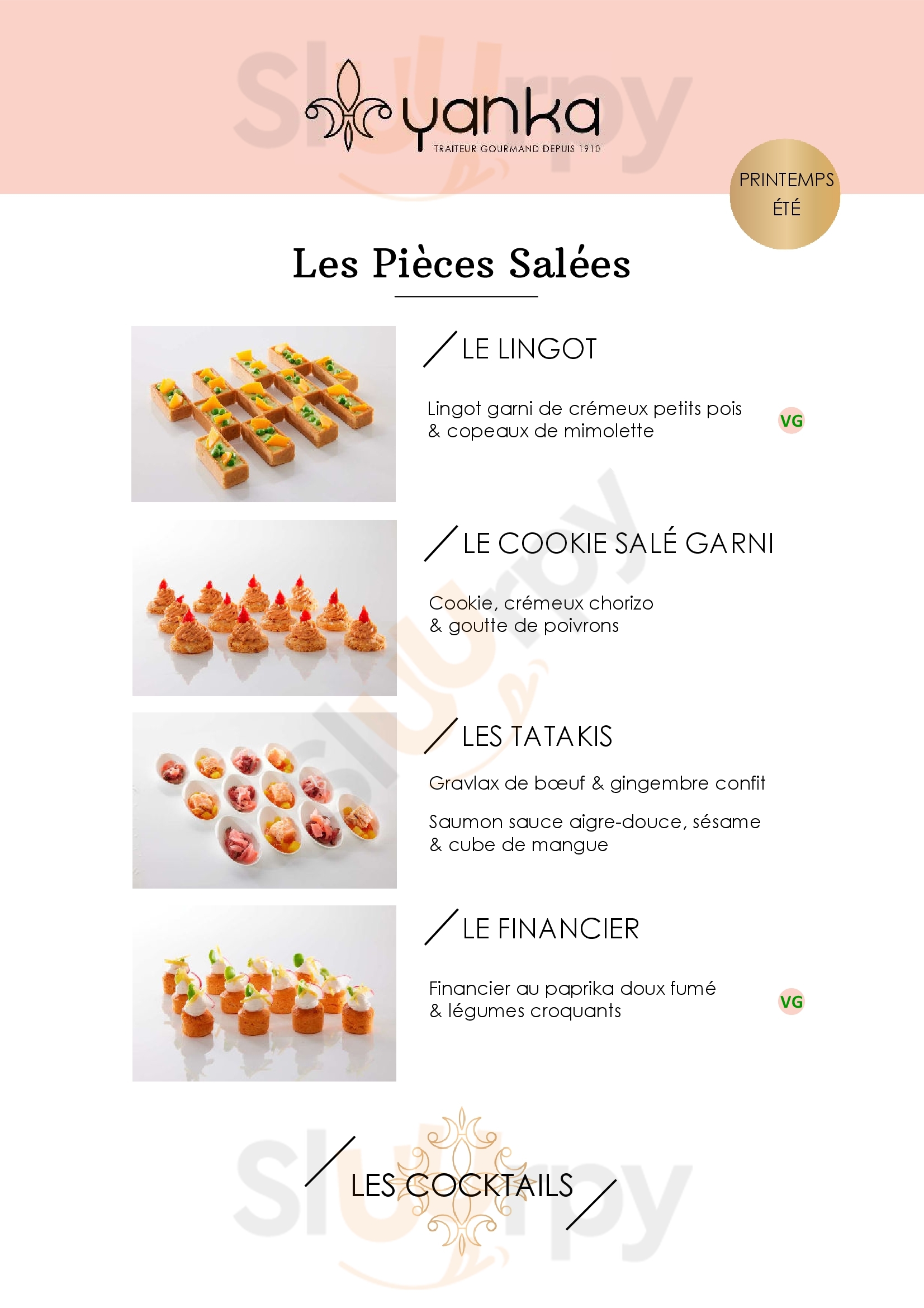 Main Menu - Yanka Traiteur