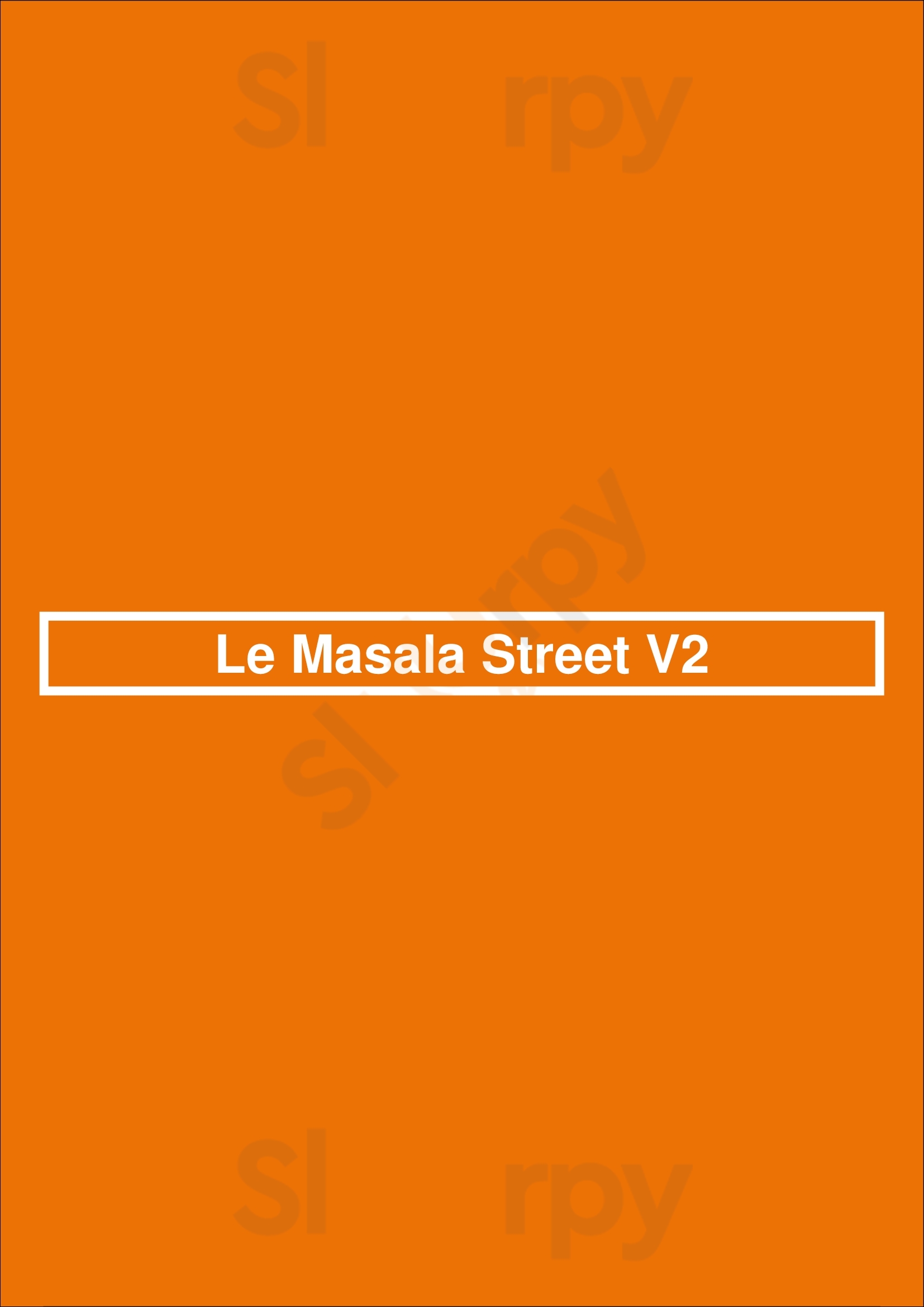 Le Masala Street V2 Villeneuve d'Ascq Menu - 1