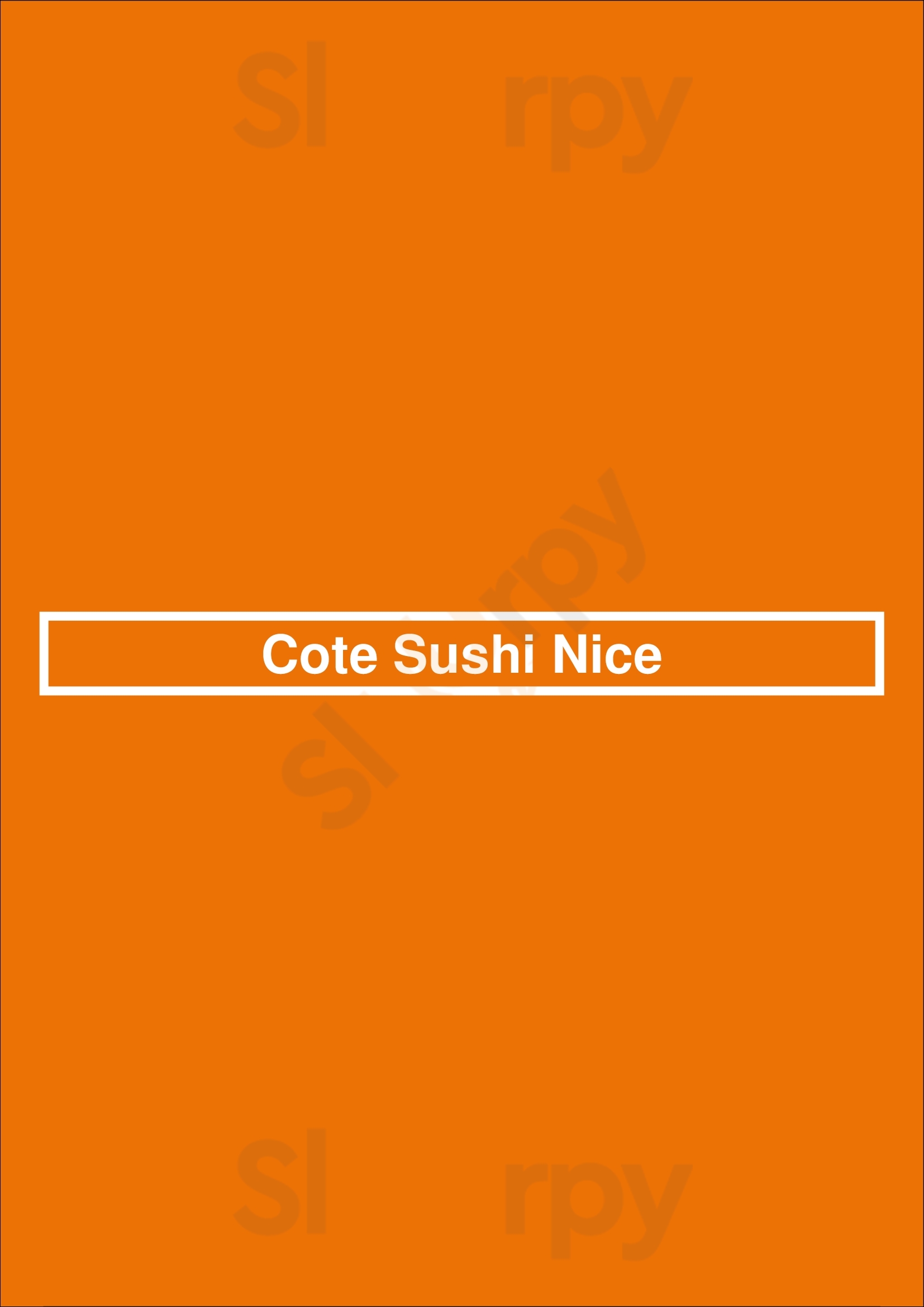 Côté Sushi Nice Menu - 1