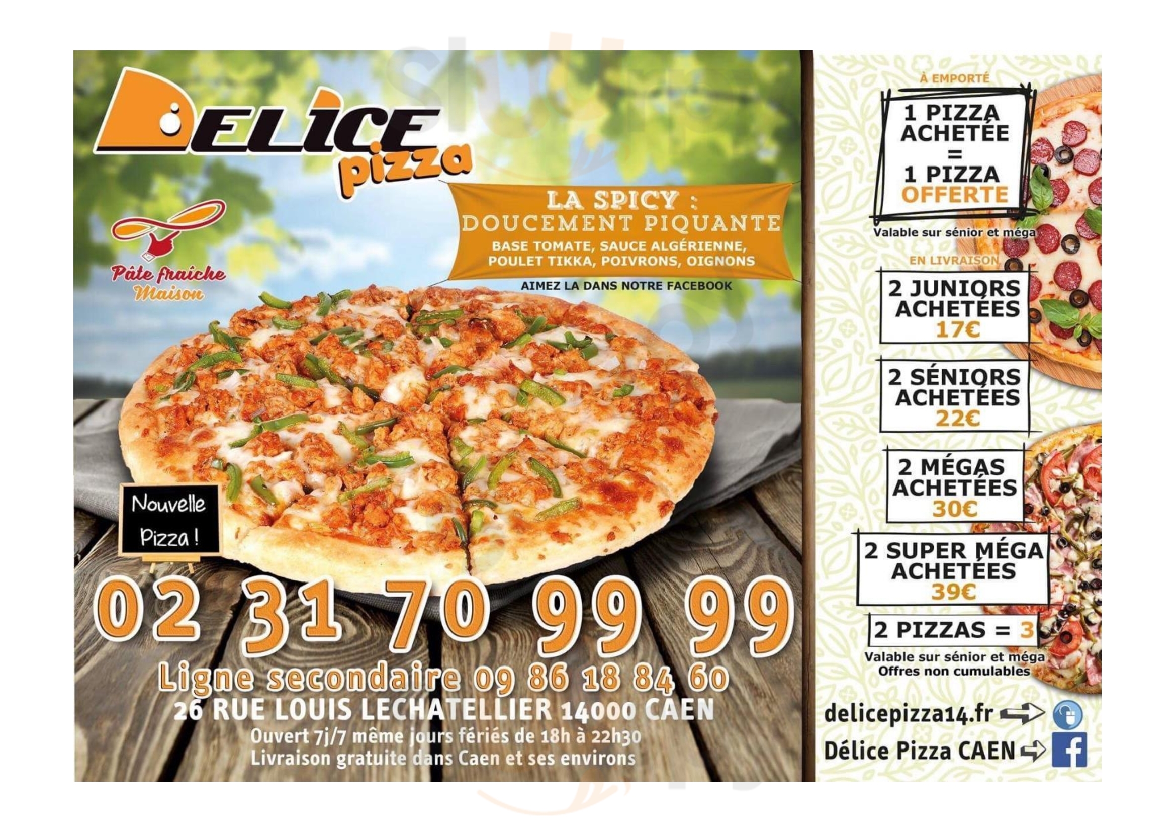 Delice Pizza Caen Sud Caen Menu - 1