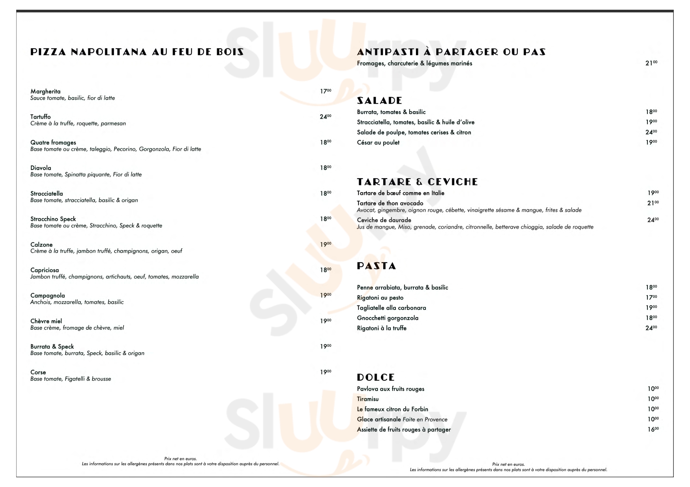 Le Forbin Aix-en-Provence Menu - 1