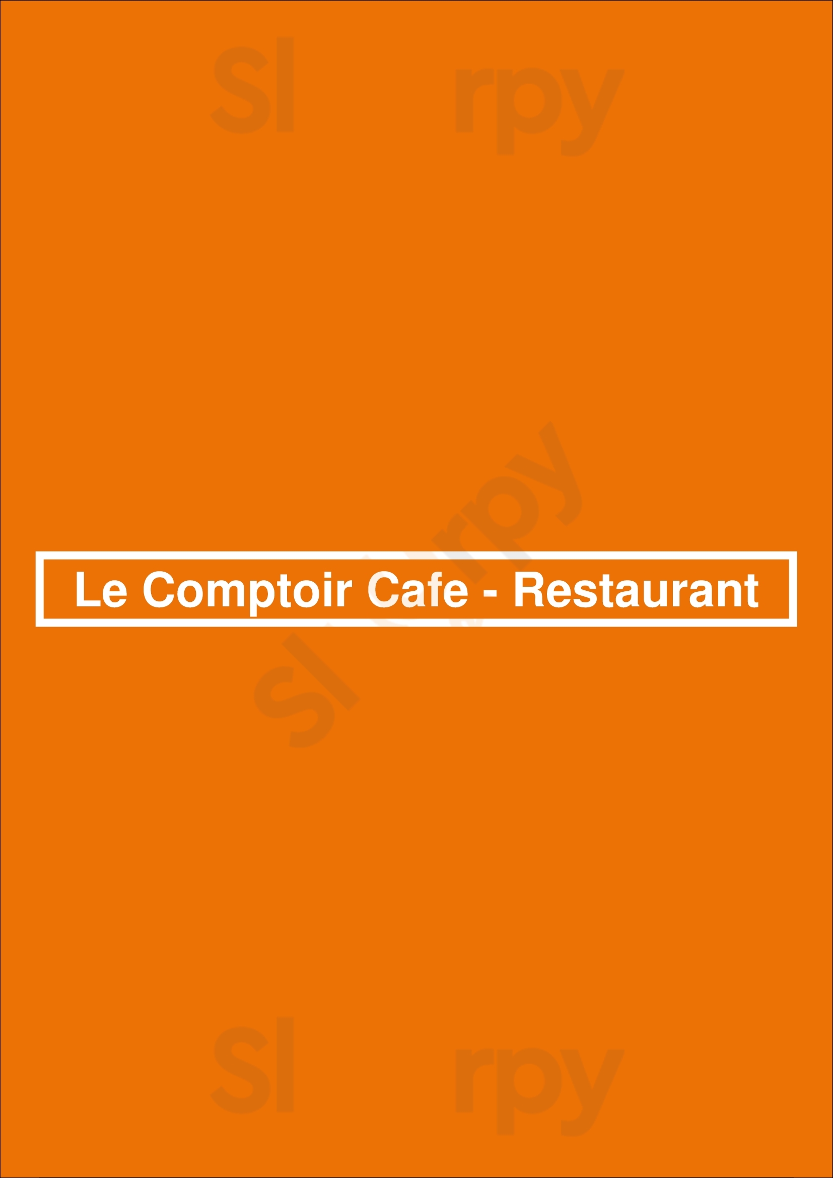 Le Comptoir Cafe - Restaurant Marseille Menu - 1