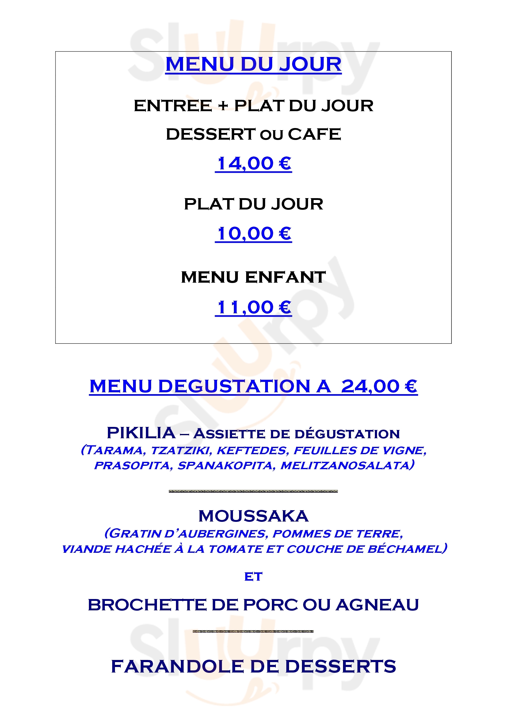 Dionysos Lyon Menu - 1