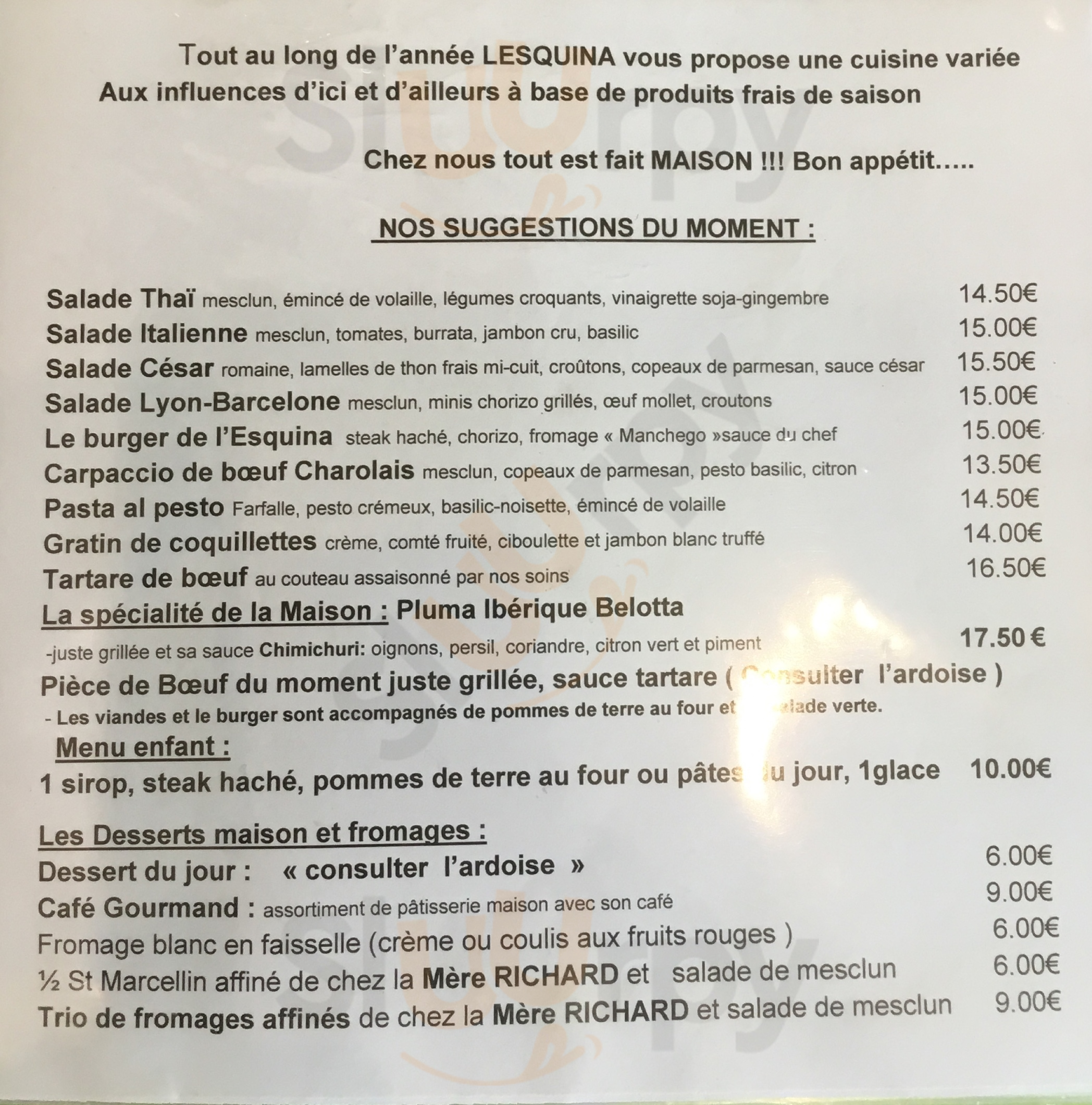 L'esquina Lyon Menu - 1