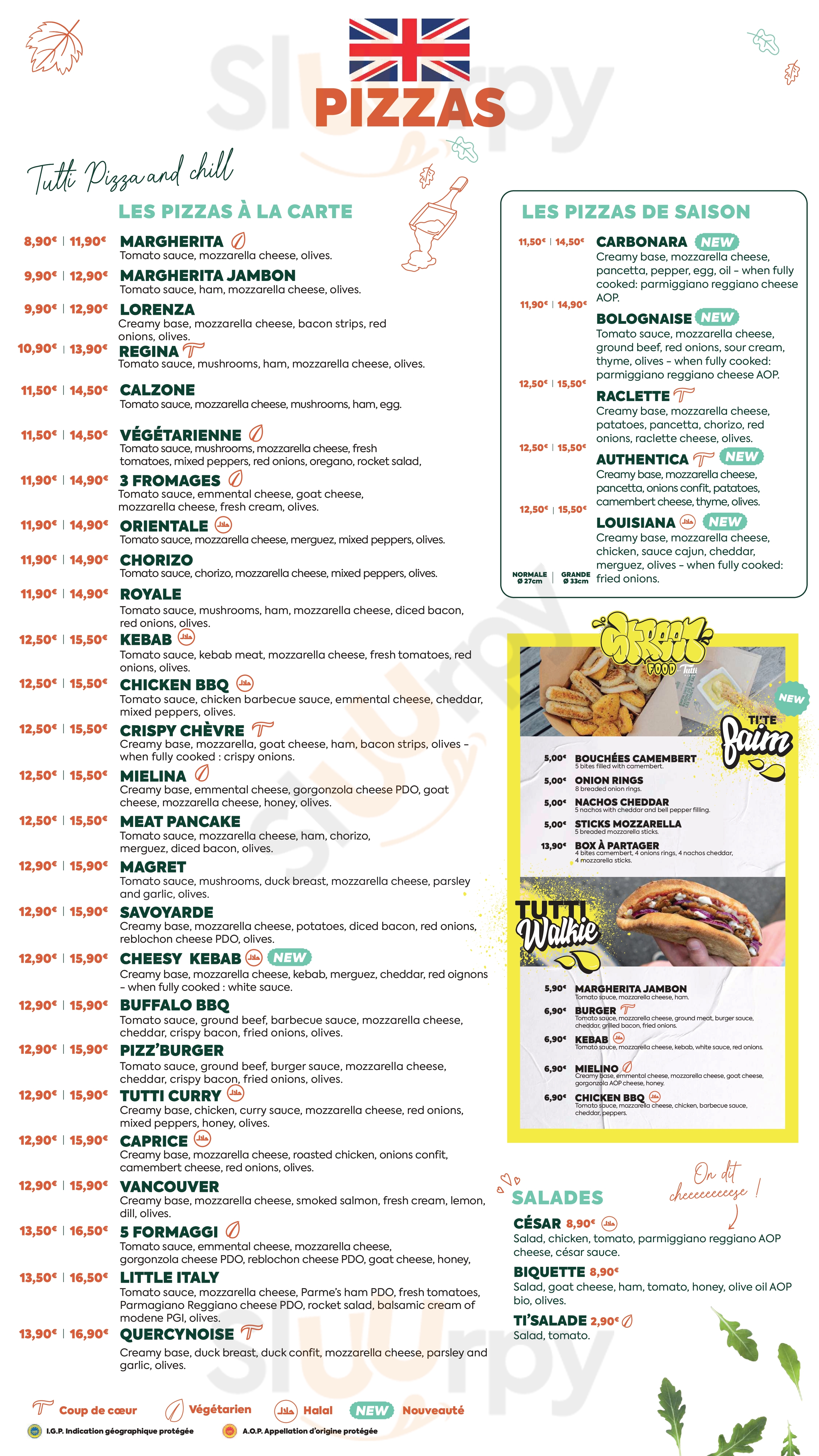 Main Menu - Tutti Pizza