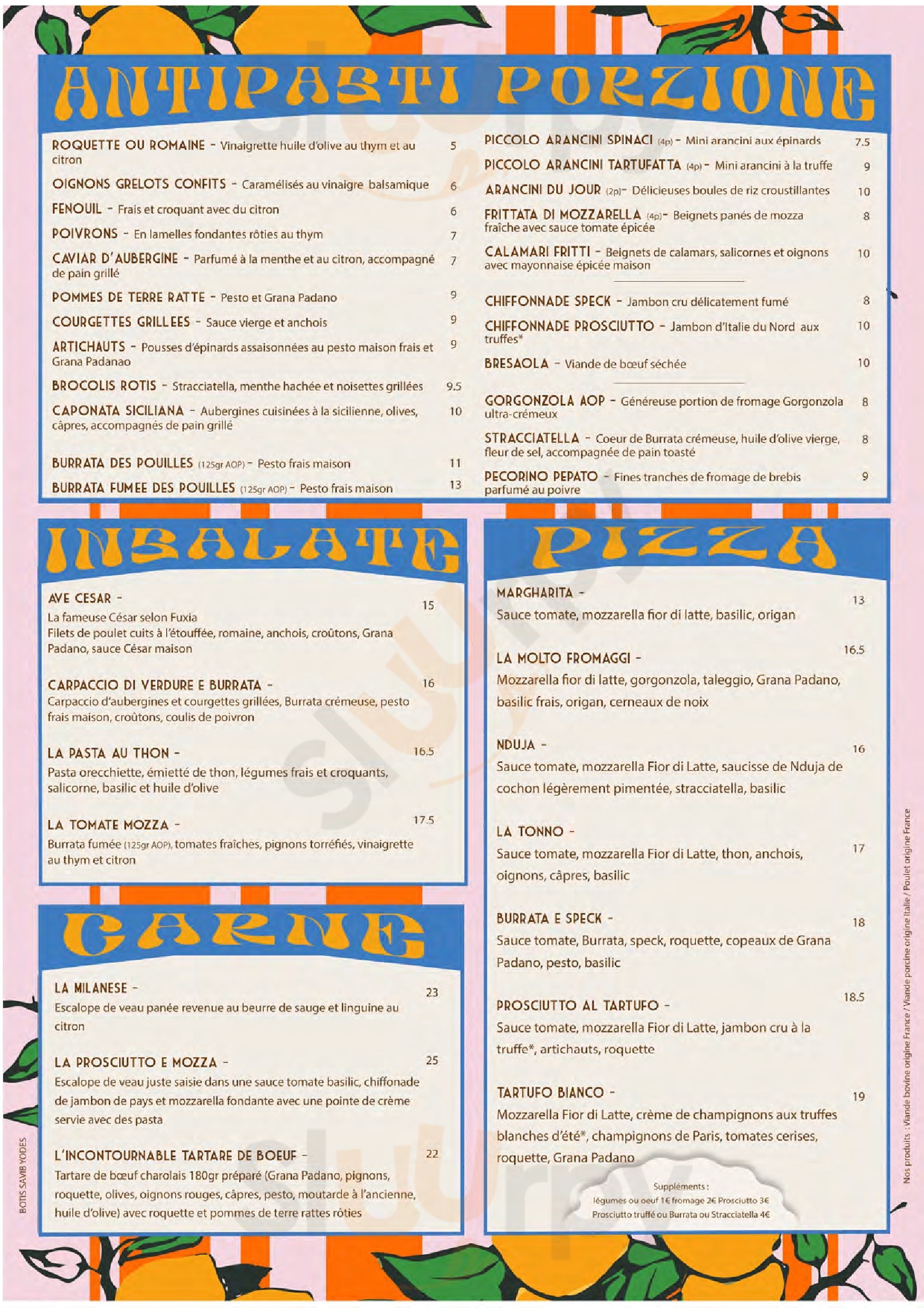 Fuxia Lyon Menu - 1