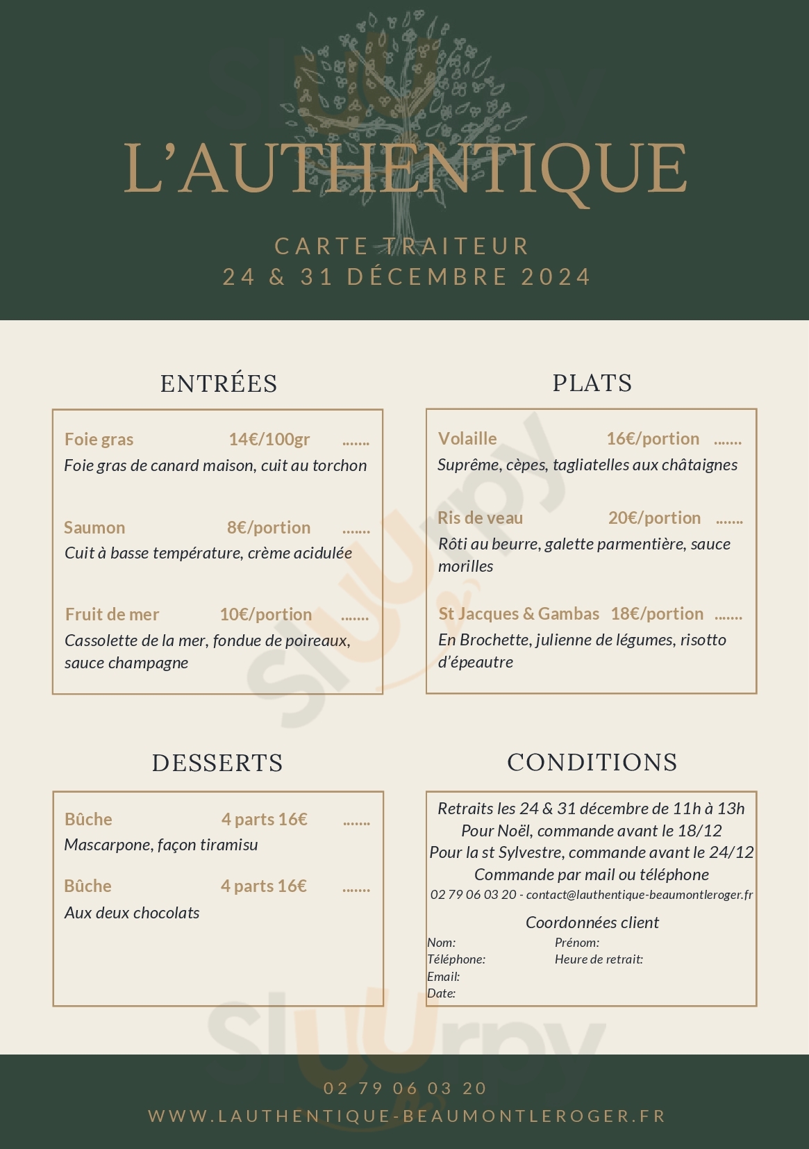 Le Moulin Fouret Bernay Menu - 1