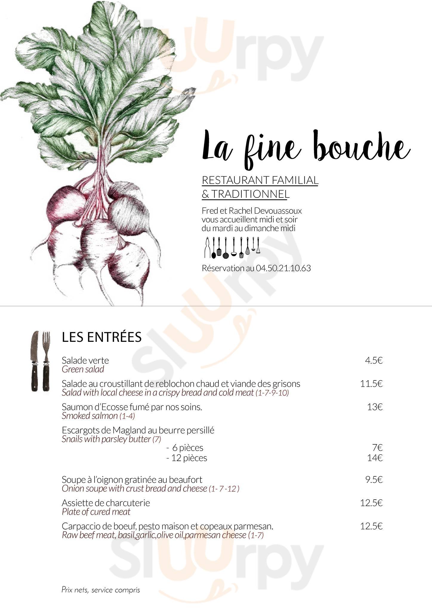 La Fine Bouche Chamonix Menu - 1
