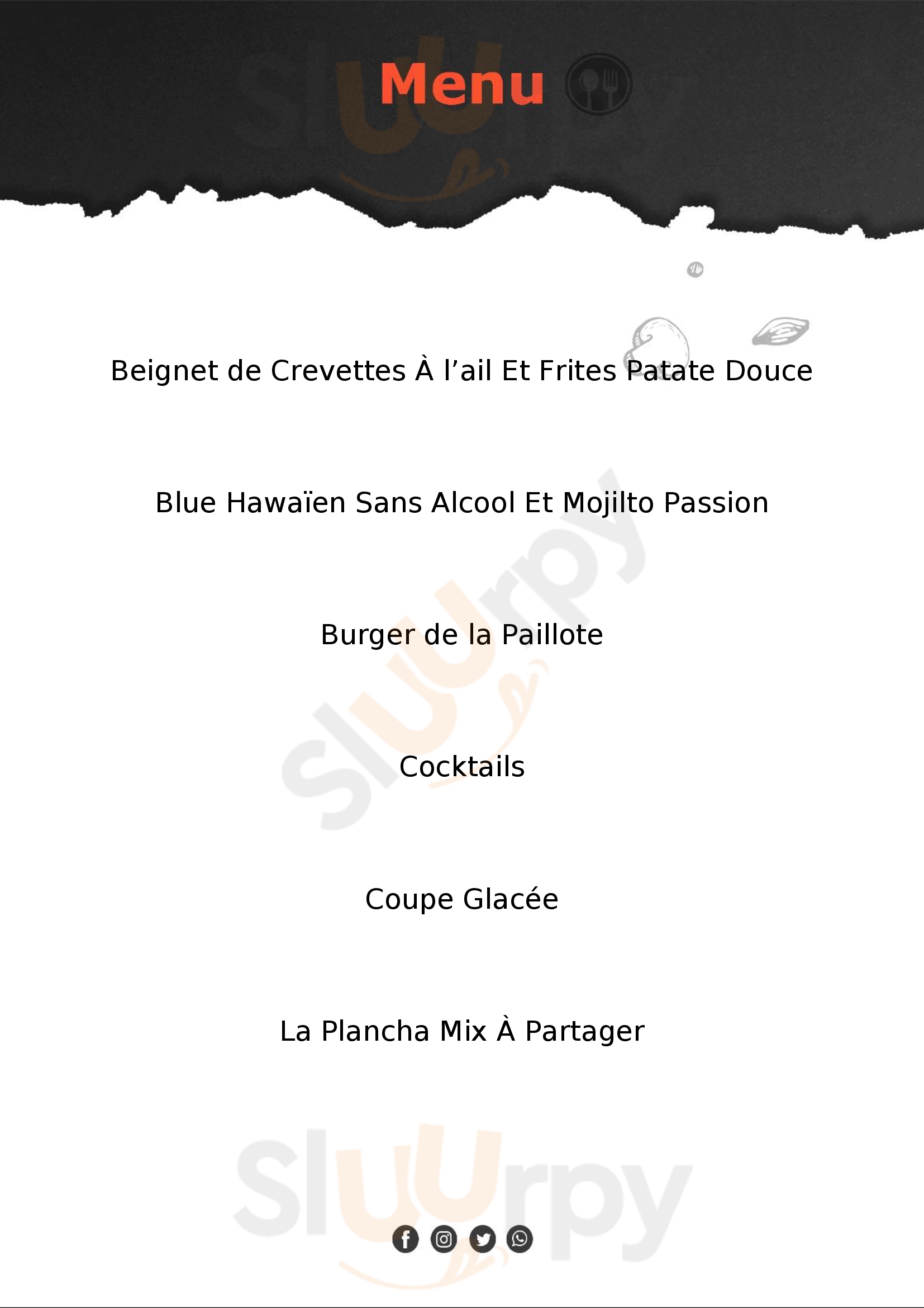 La Paillote Canet en Roussillon Menu - 1