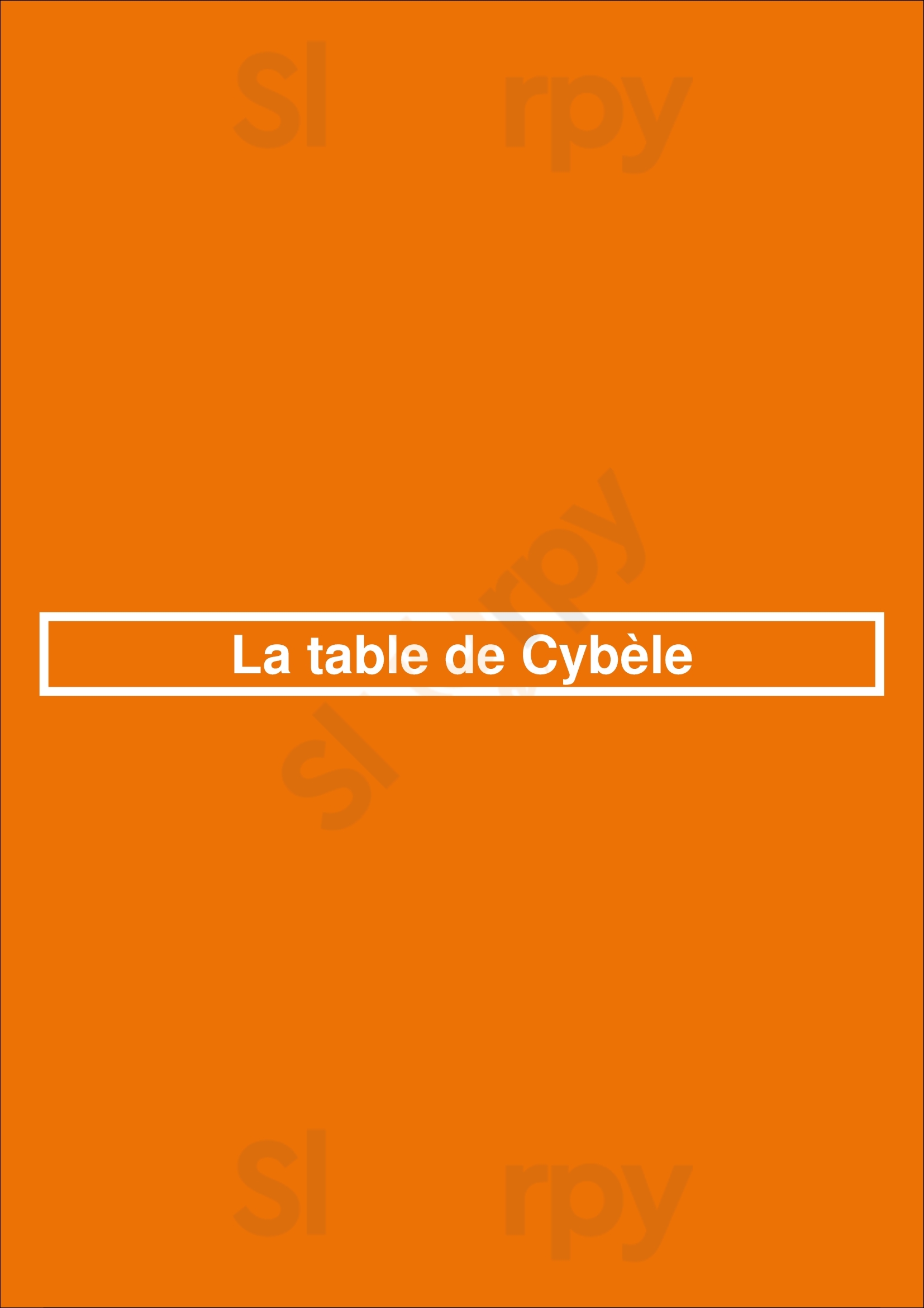 La Table De Cybèle Boulogne-Billancourt Menu - 1