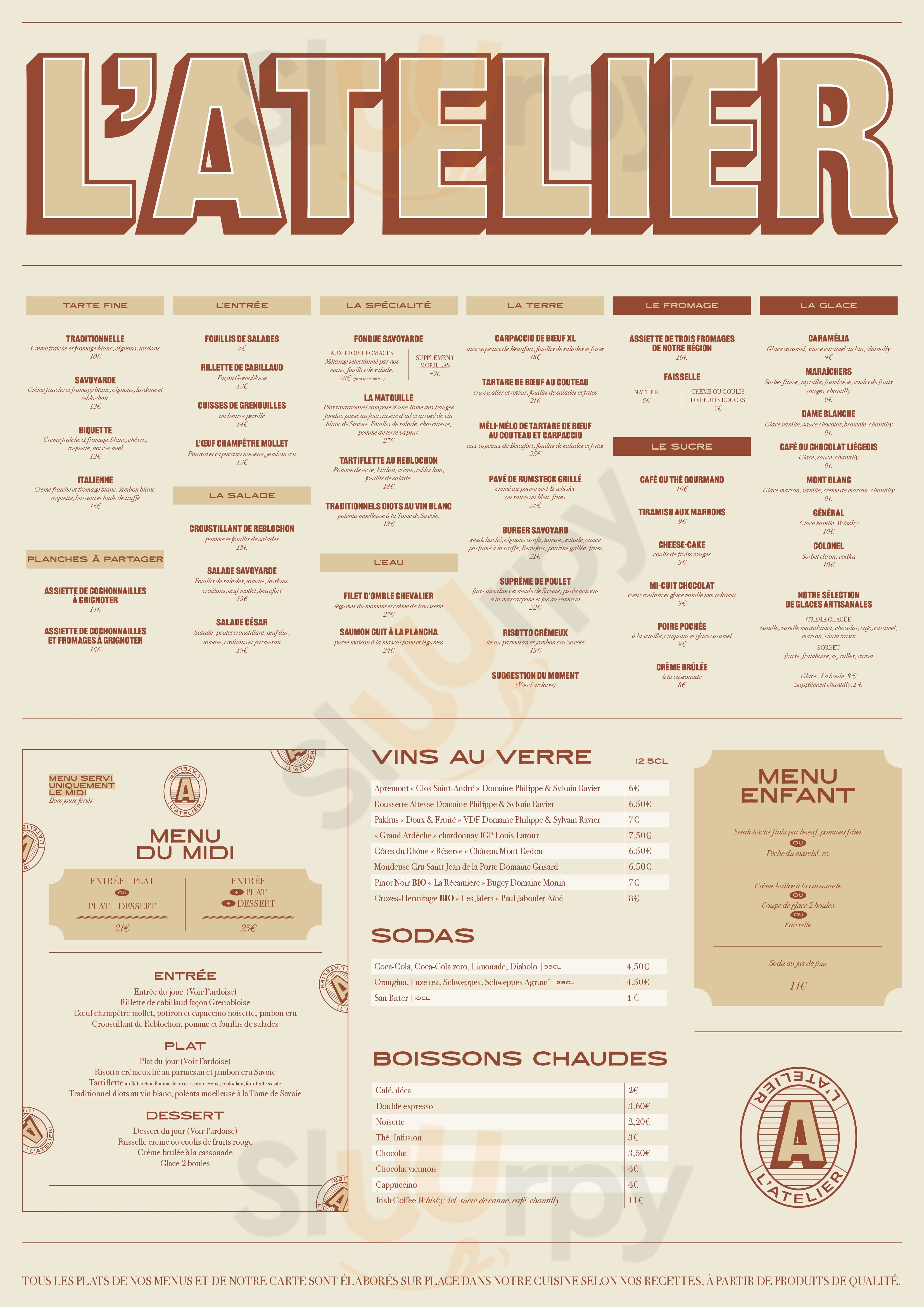 L'atelier Chambéry Menu - 1