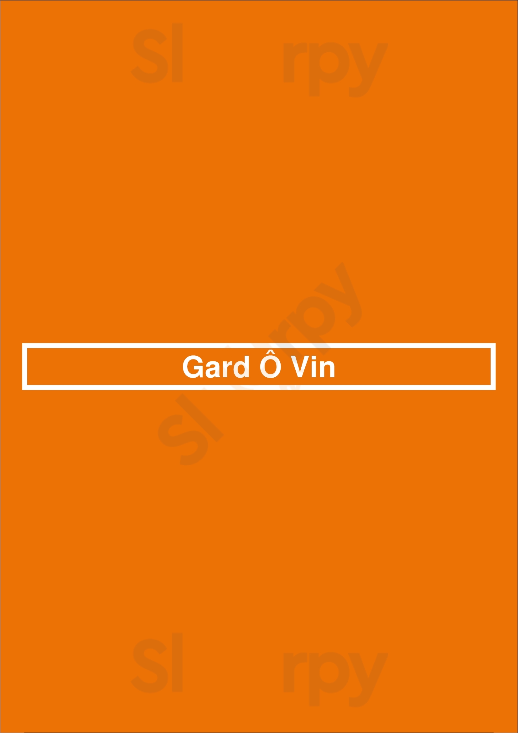Gard Ô Vin Nîmes Menu - 1