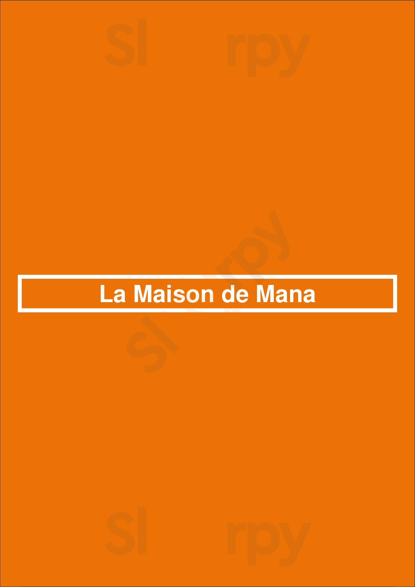 La Maison De Mana Versailles Menu - 1